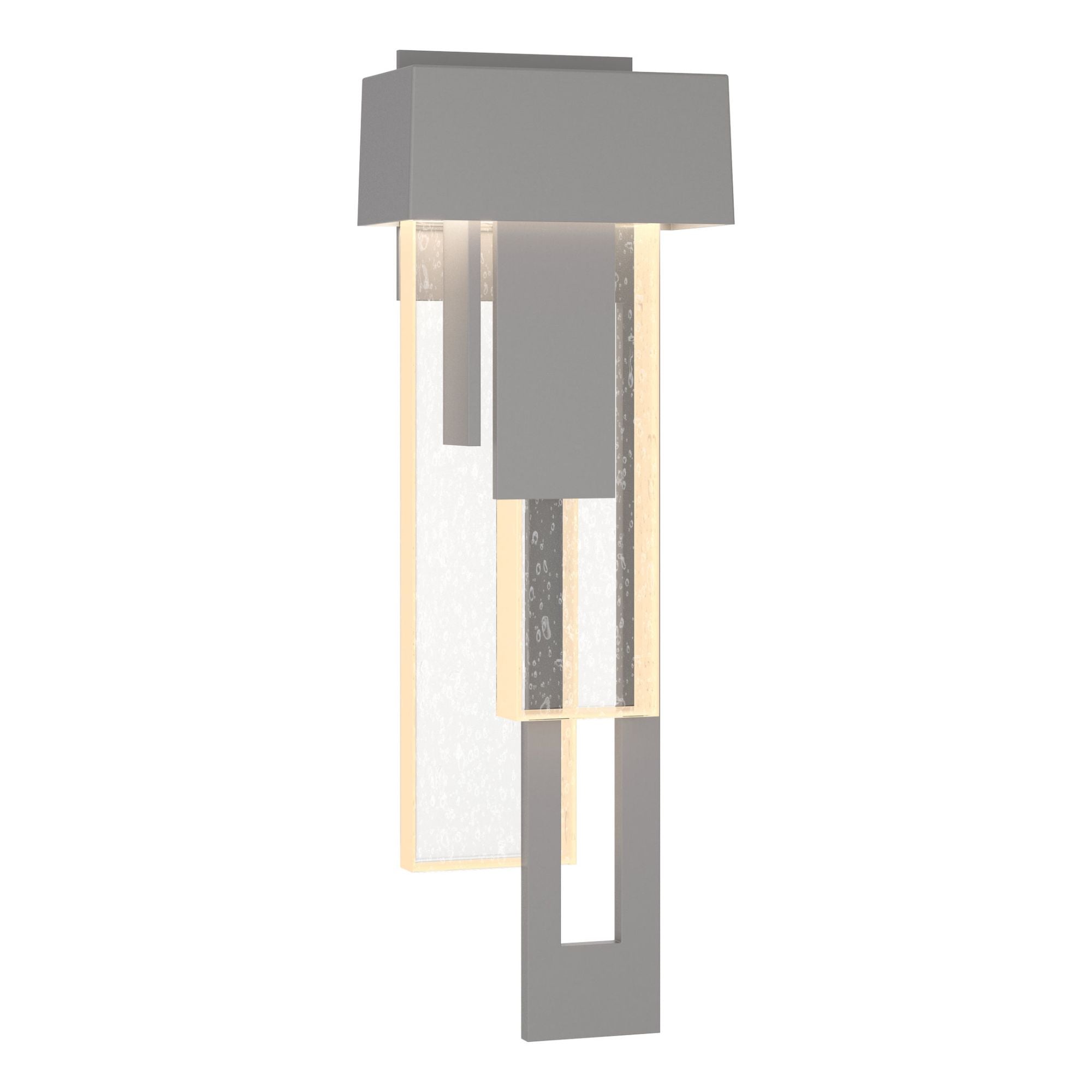 Rainfall LED Outdoor Sconce Right Facing LED Seeded Clear Glass (II) in Coastal Burnished Steel