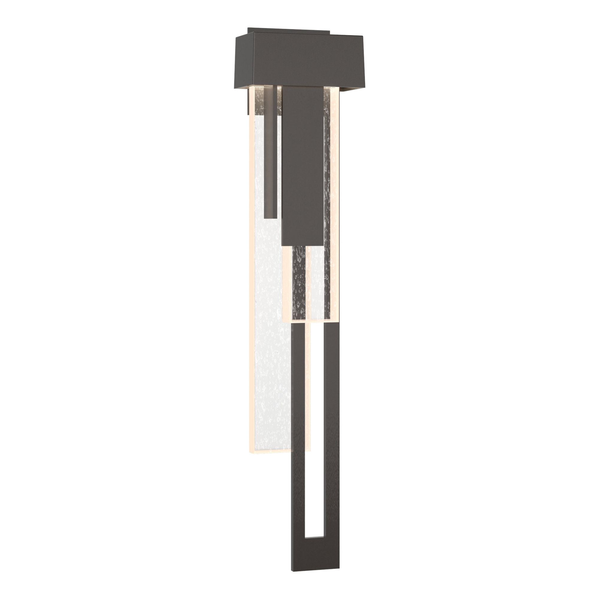 Rainfall Large LED Outdoor Sconce Right Facing LED Seeded Clear Glass (II) in Coastal Oil Rubbed Bronze
