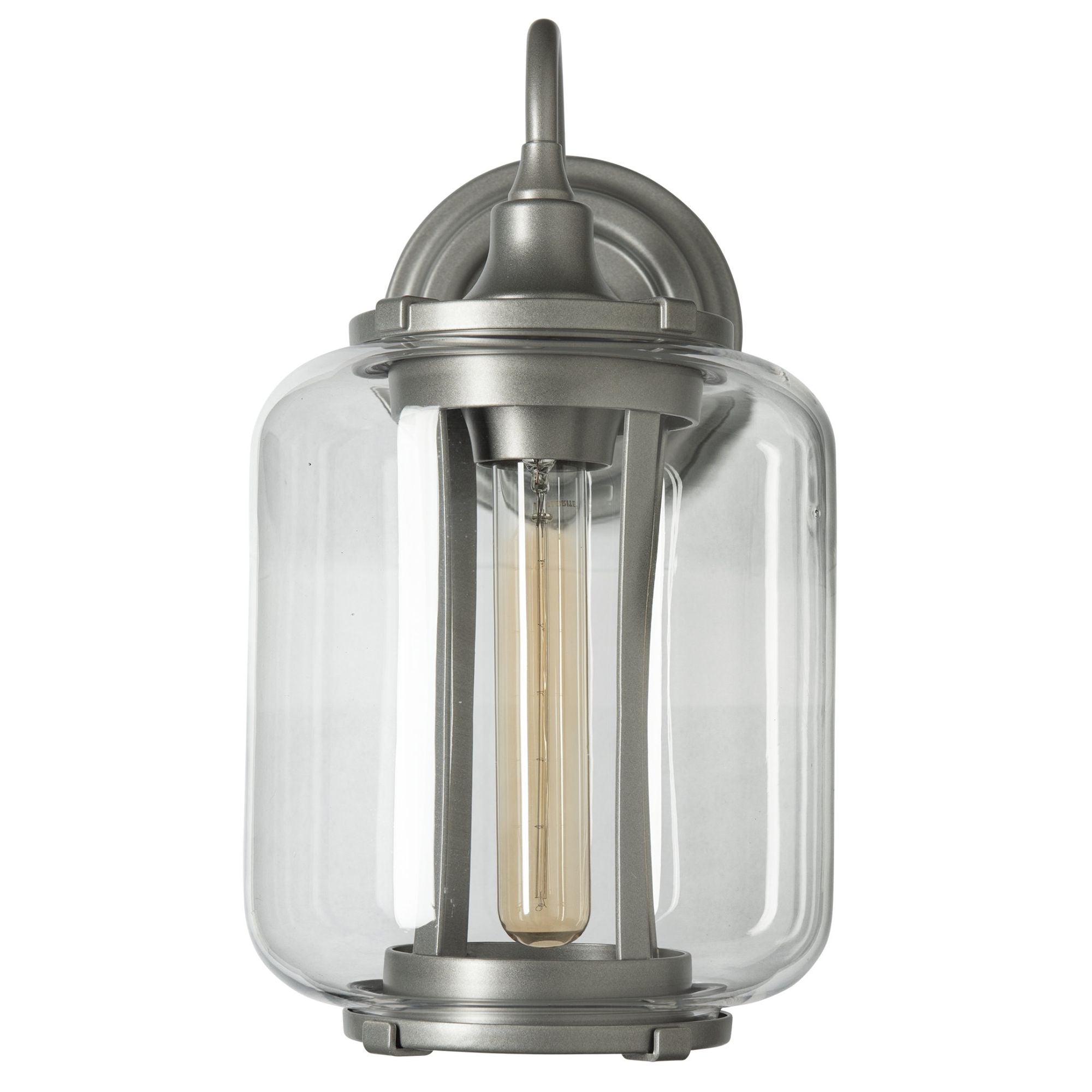 Fairwinds Outdoor Sconce 1-Light Clear Glass (ZM) in Coastal Burnished Steel