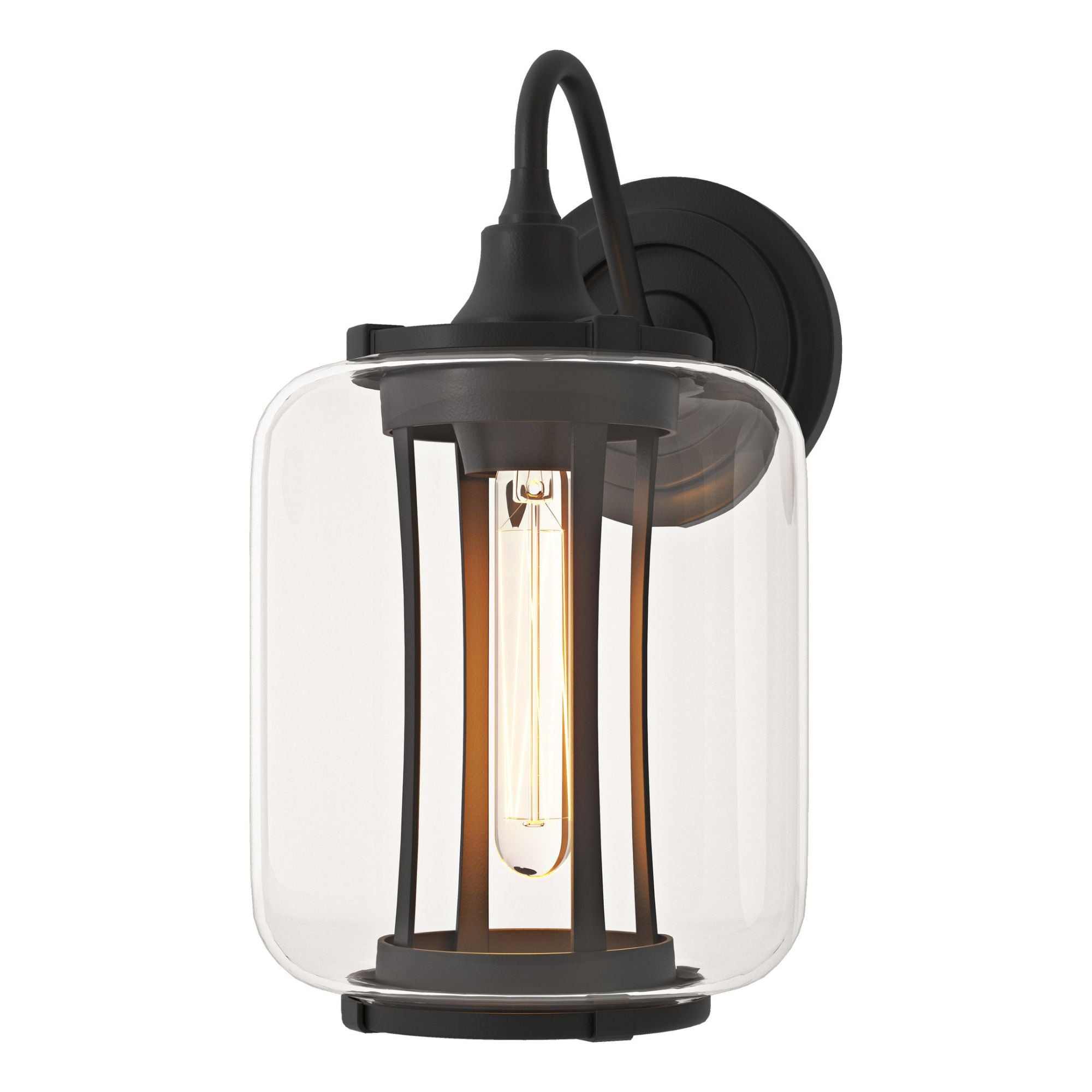 Fairwinds Outdoor Sconce 1-Light Clear Glass (ZM) in Coastal Black