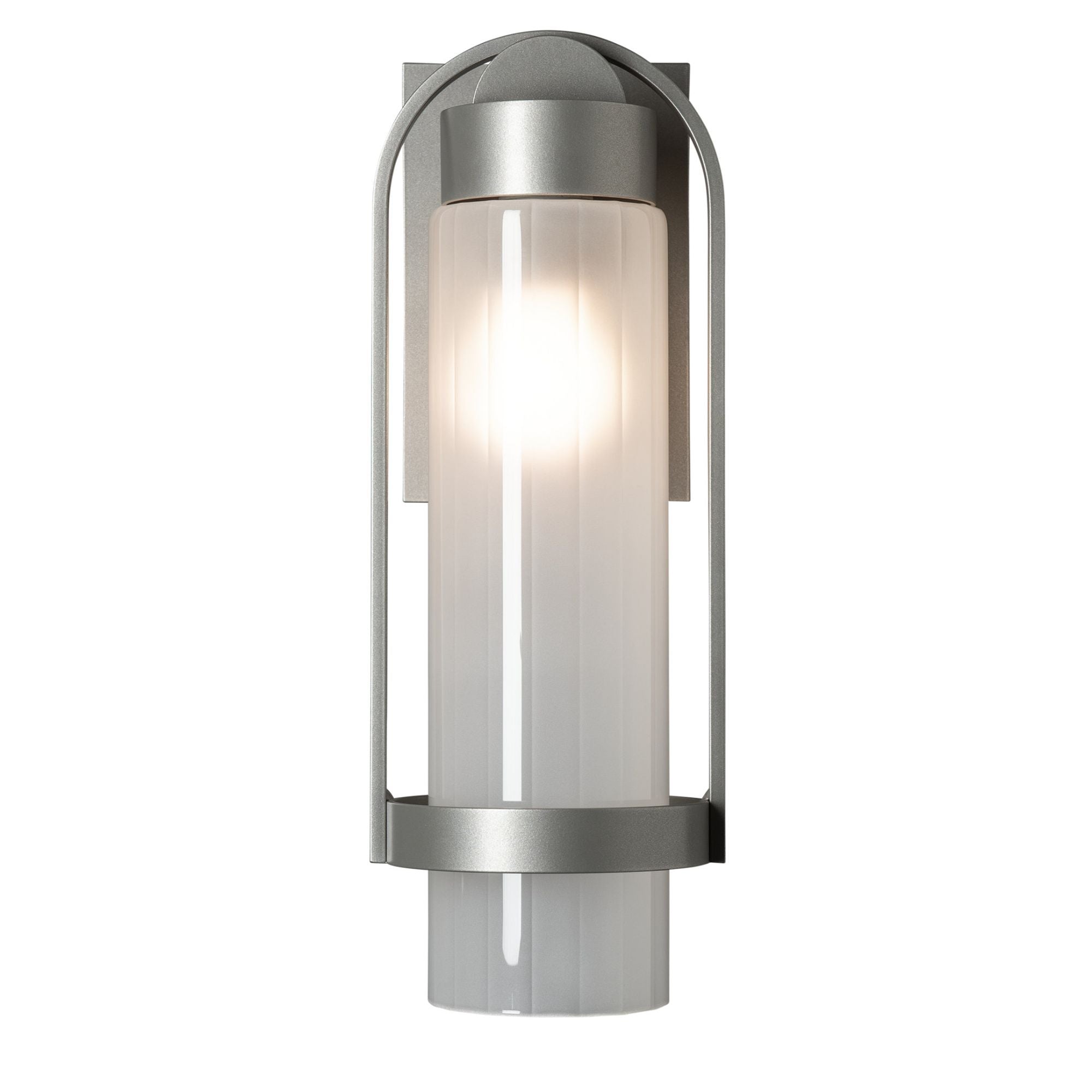 Alcove Small Outdoor Sconce 1-Light Frosted Glass (FD) in Coastal Burnished Steel