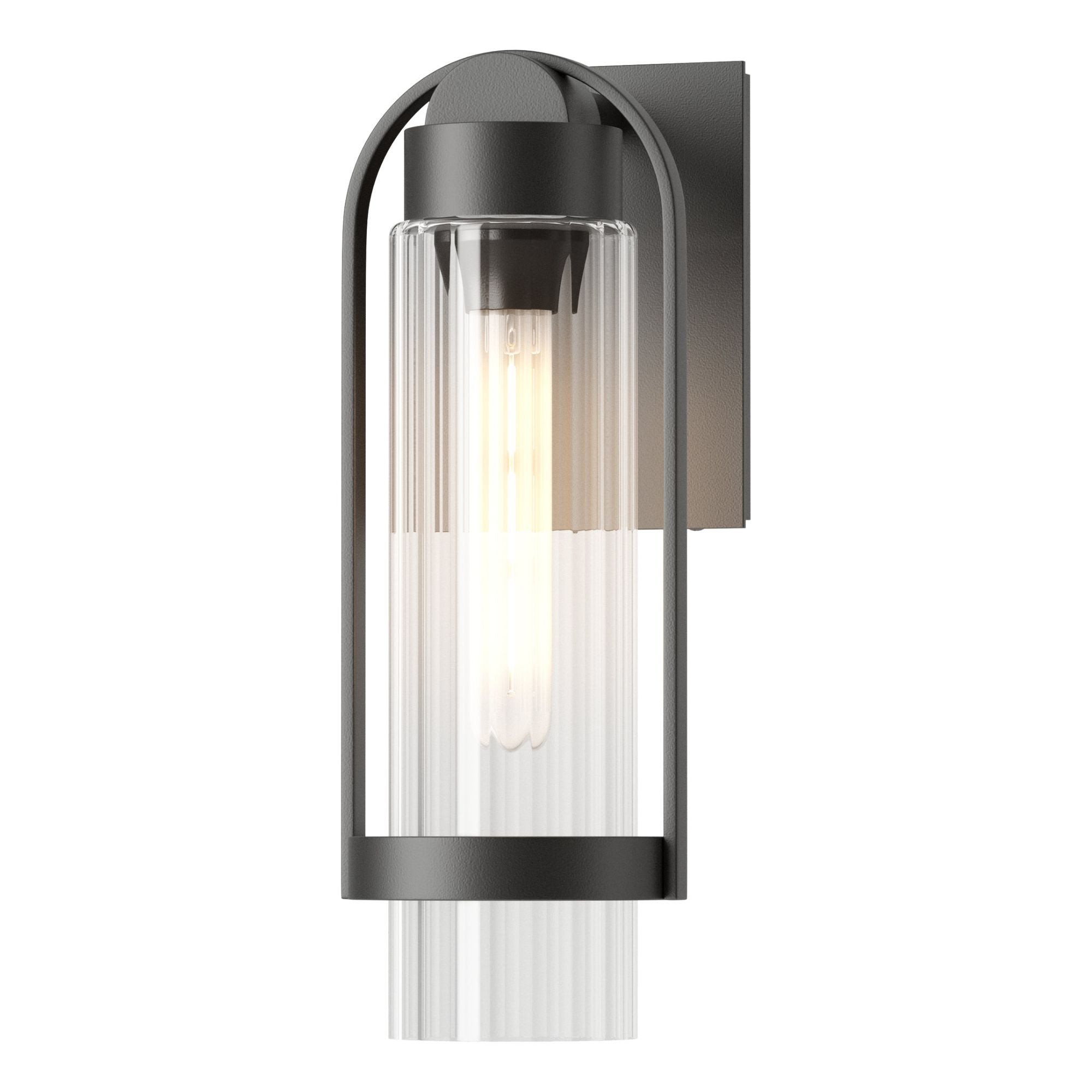 Alcove Small Outdoor Sconce 1-Light Clear Glass (ZM) in Coastal Black
