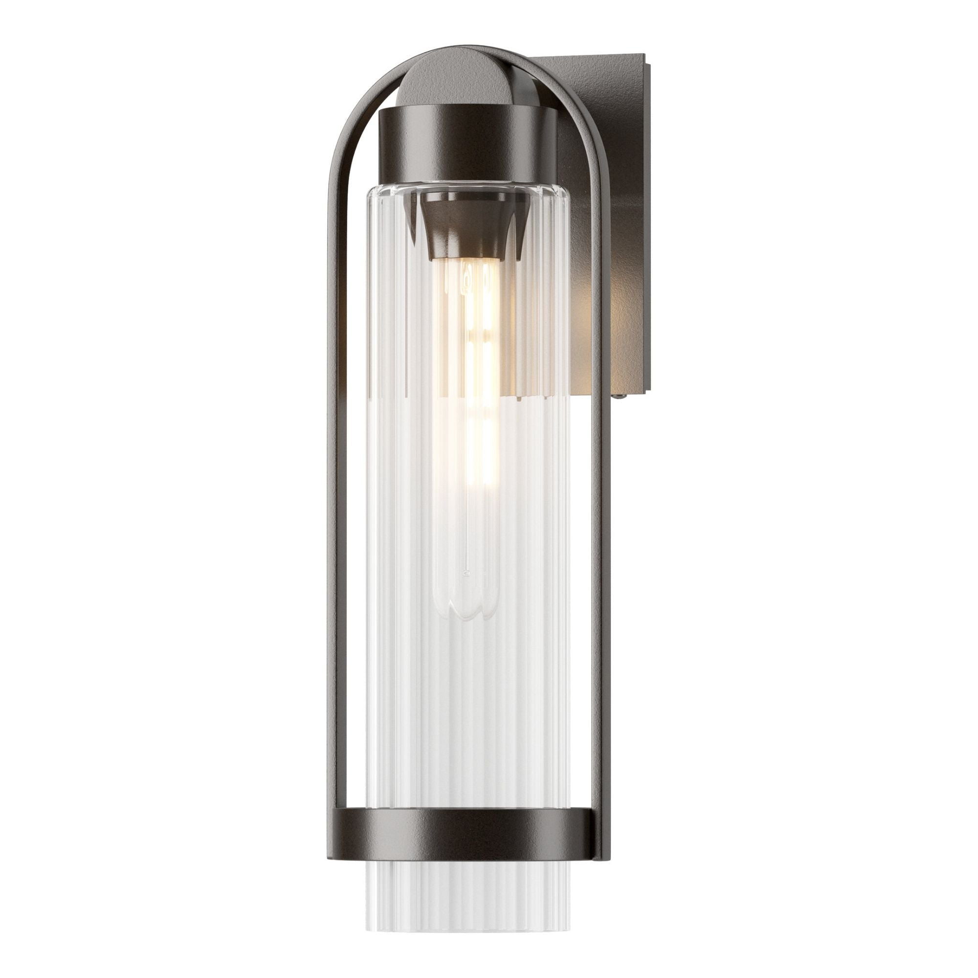 Alcove Medium Outdoor Sconce 1-Light Clear Glass (ZM) in Coastal Oil Rubbed Bronze