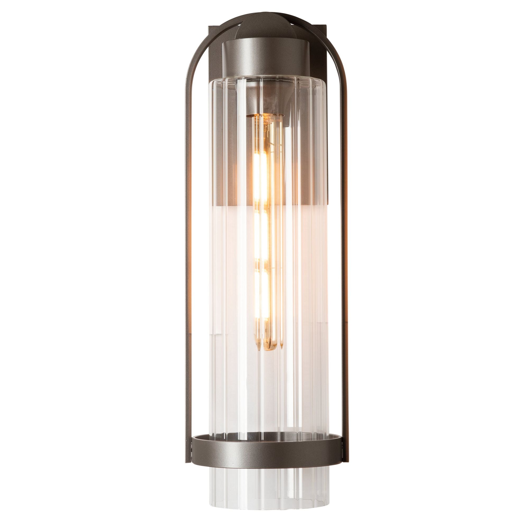 Alcove Medium Outdoor Sconce 1-Light Clear Glass (ZM) in Coastal Dark Smoke