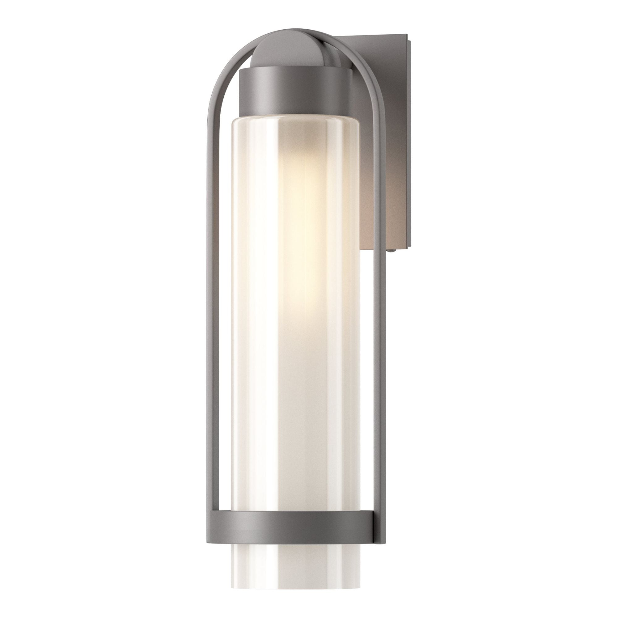 Alcove Medium Outdoor Sconce 1-Light Frosted Glass (FD) in Coastal Burnished Steel