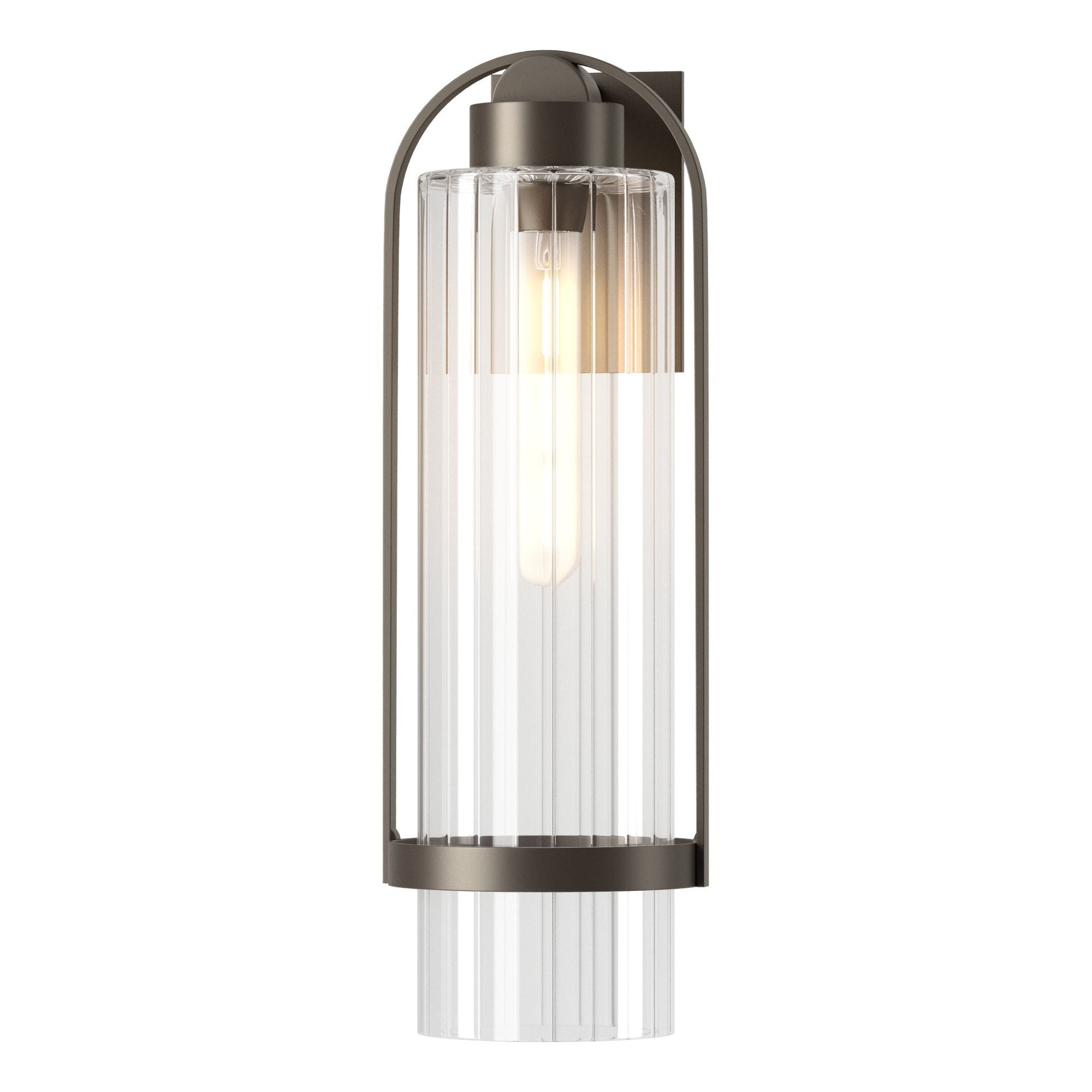 Alcove Large Outdoor Sconce 1-Light Clear Glass (ZM) in Coastal Dark Smoke