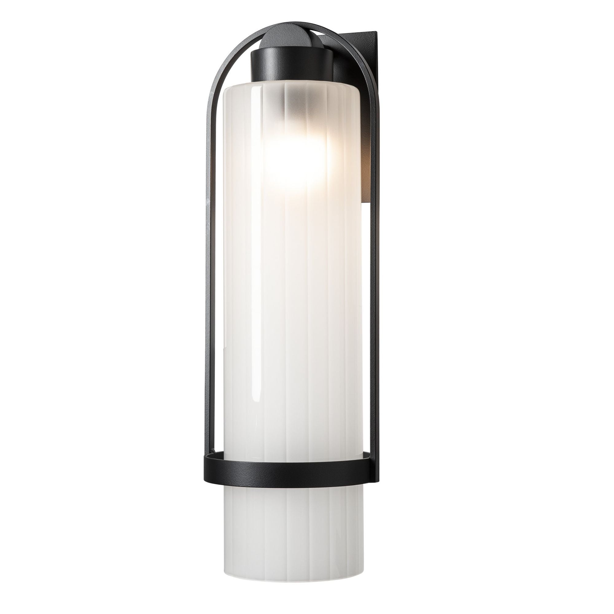 Alcove Large Outdoor Sconce 1-Light Frosted Glass (FD) in Coastal Black