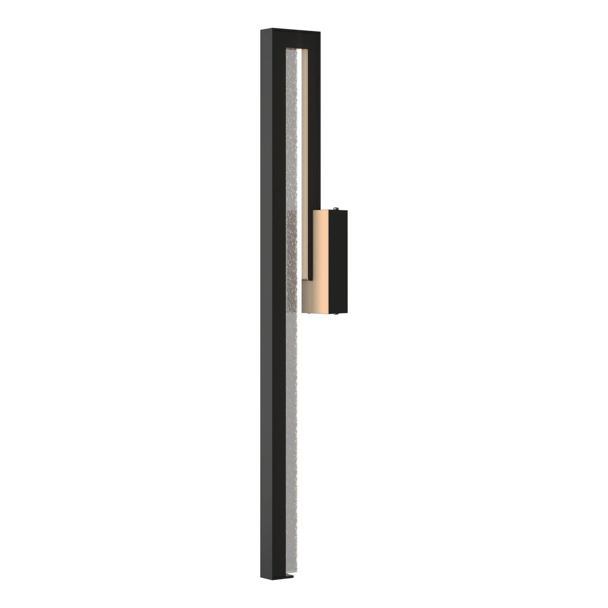 Edge Large LED Outdoor Sconce LED Seeded Clear Glass (II) in Coastal Black