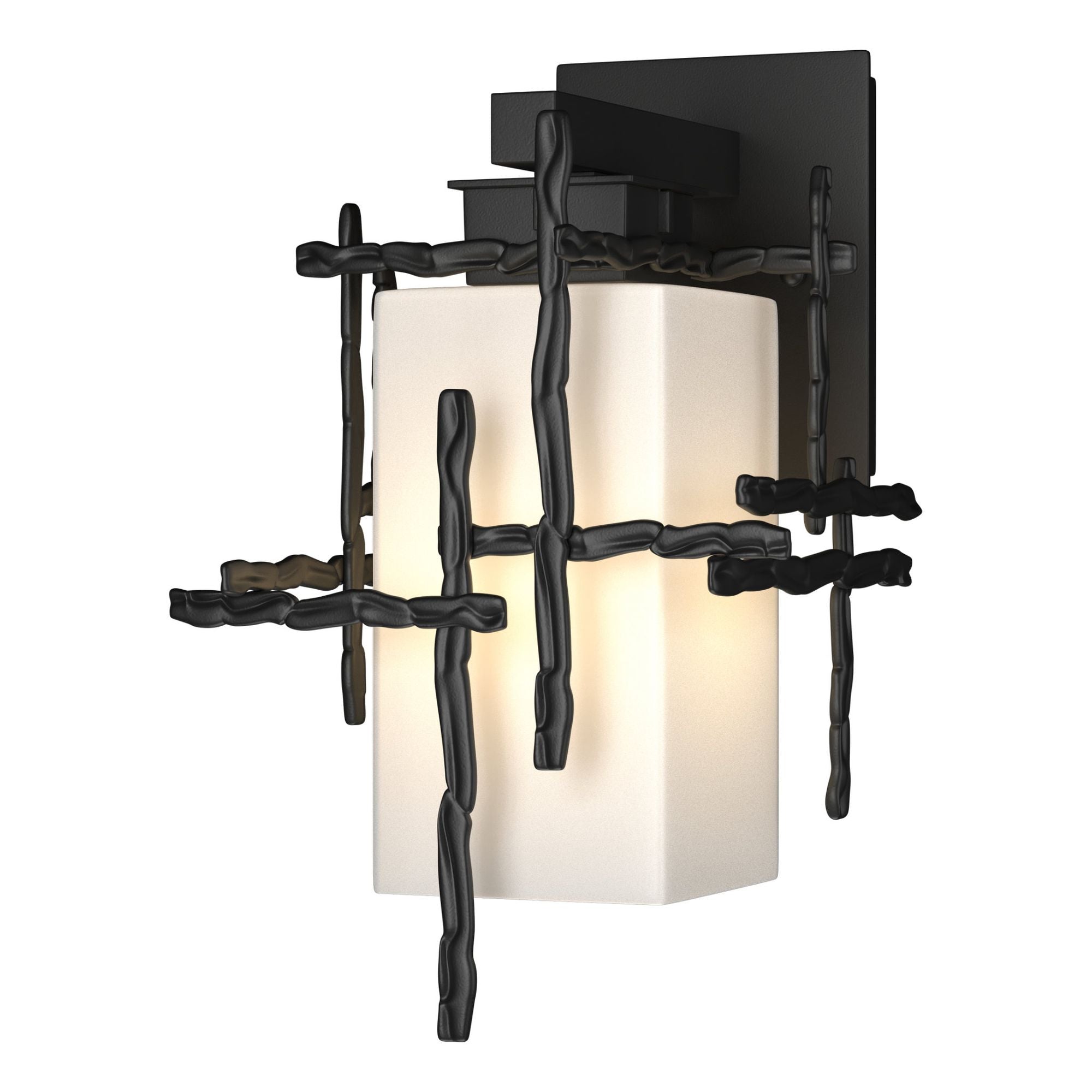 Tura Small Outdoor Sconce 1-Light Opal Glass (GG) in Coastal Black