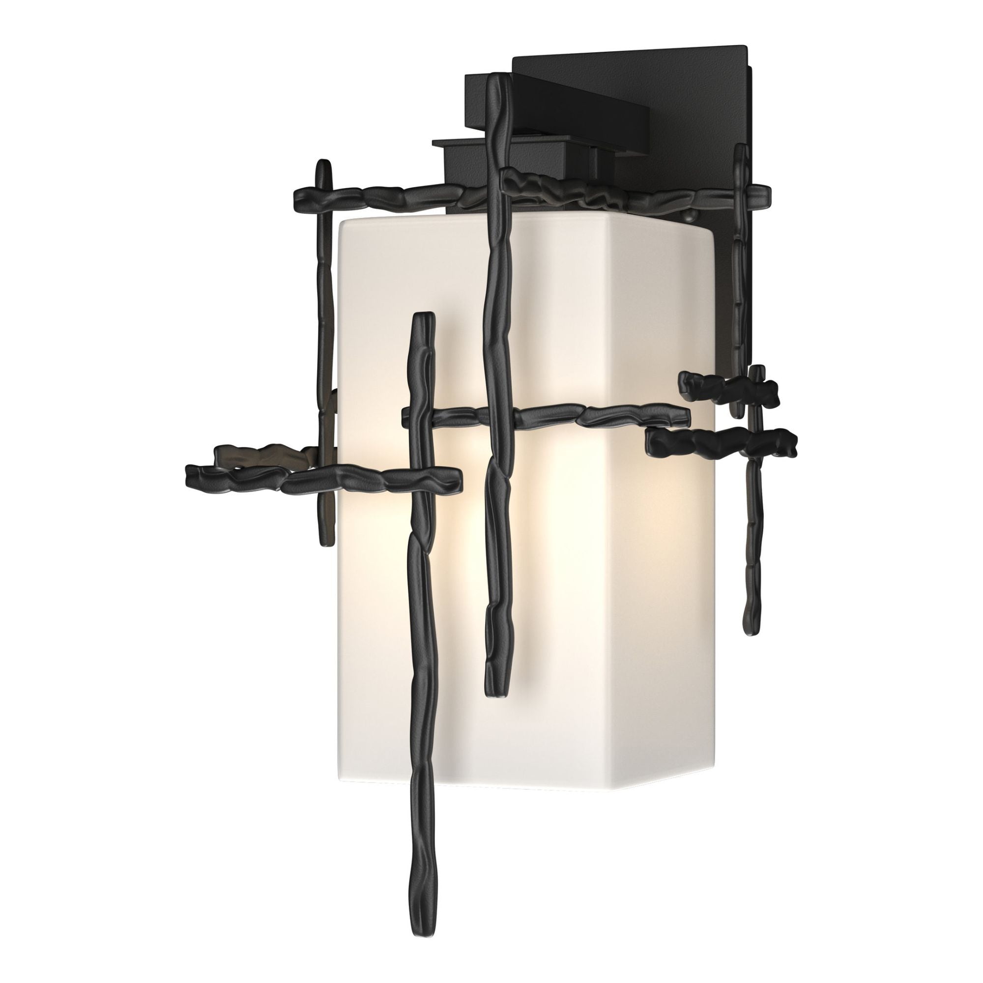 Tura Medium Outdoor Sconce 1-Light Opal Glass (GG) in Coastal Black