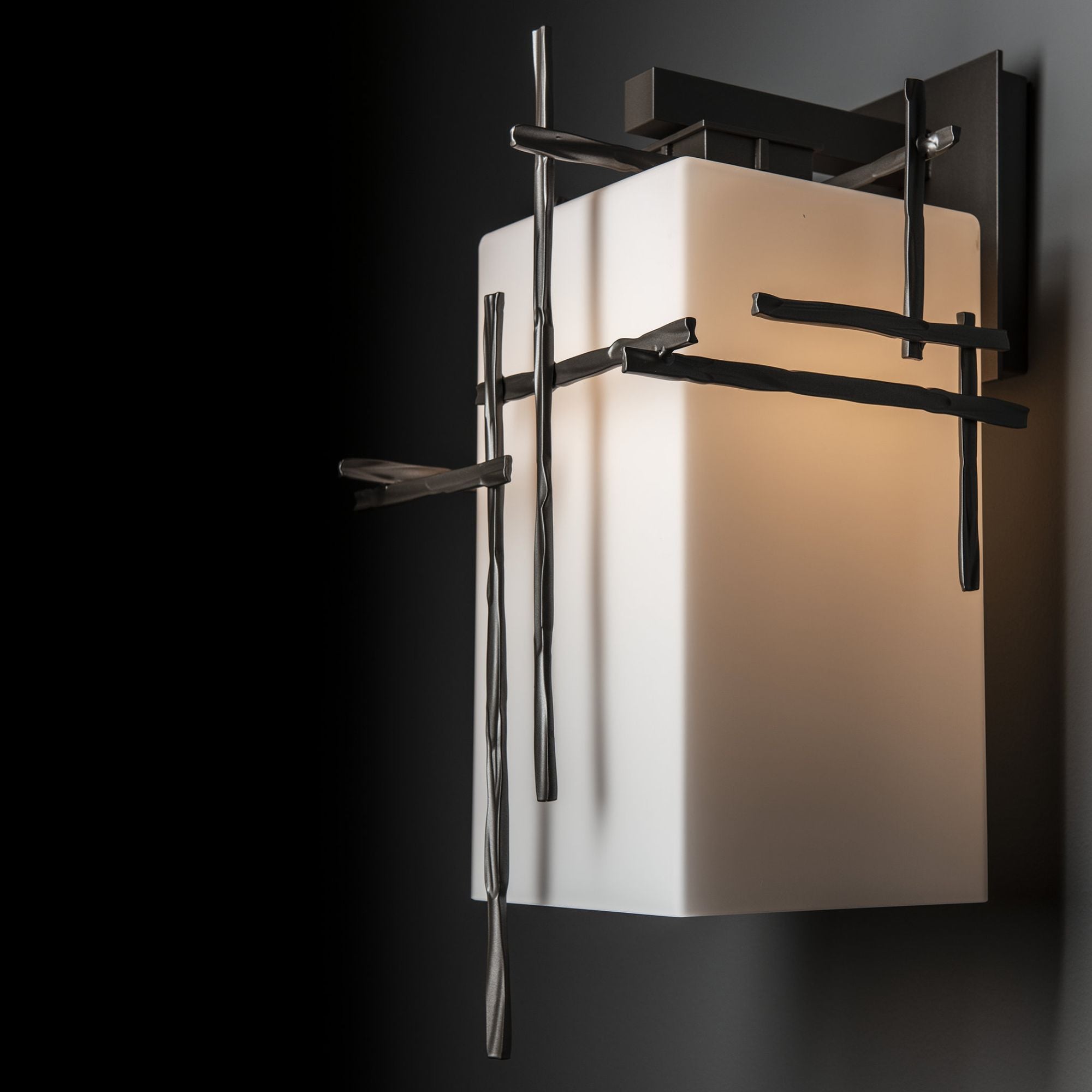 Tura Large Outdoor Sconce 1-Light Opal Glass (GG) in Coastal Dark Smoke