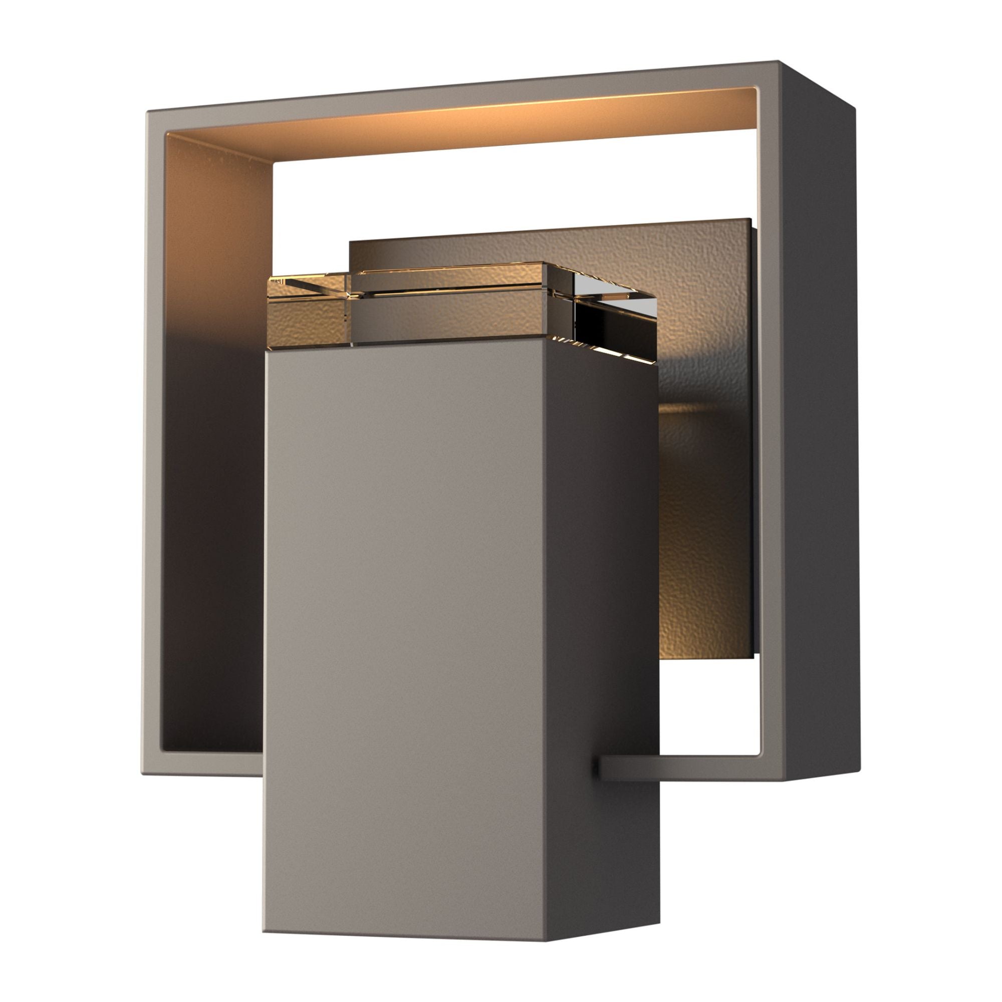 Shadow Box Small Outdoor Sconce 1-Light Coastal Black Accent Clear Glass (ZM) in Coastal Dark Smoke
