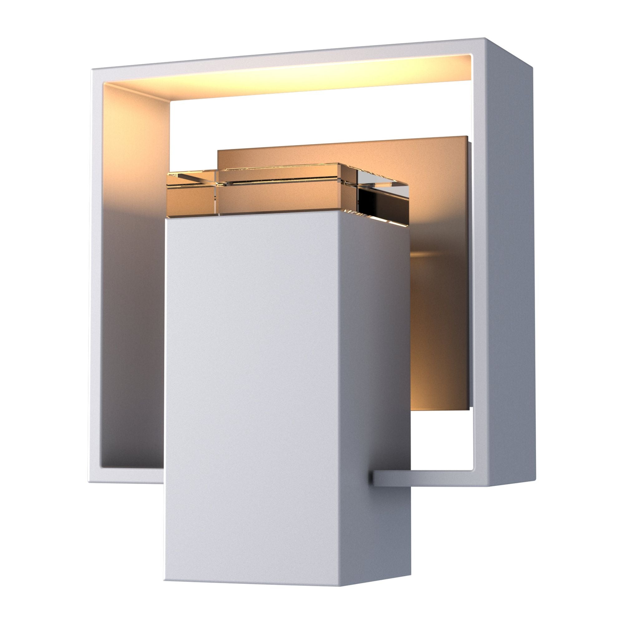 Shadow Box Small Outdoor Sconce 1-Light Coastal Dark Smoke Accent Clear Glass (ZM) in Coastal Burnished Steel