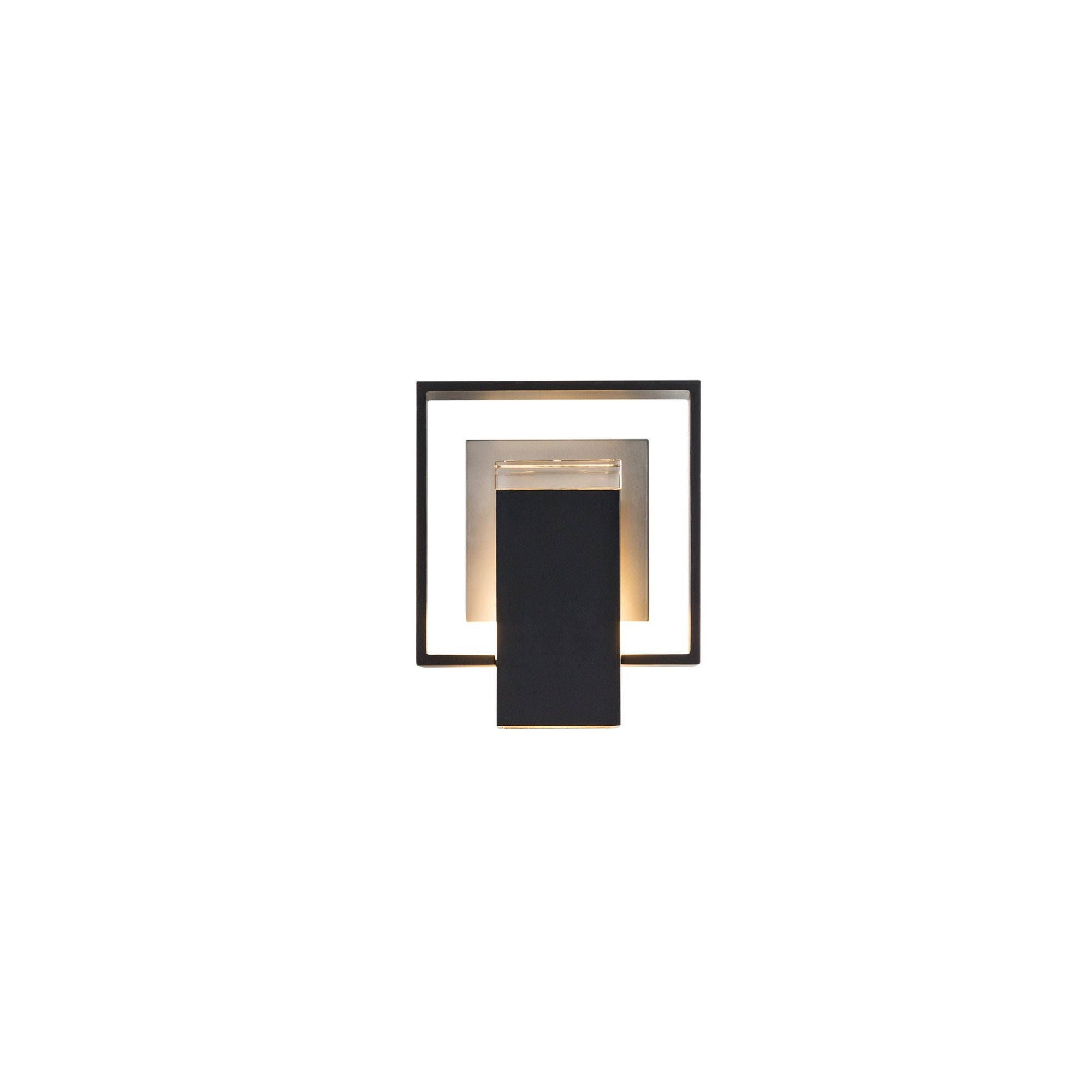 Shadow Box Small Outdoor Sconce 1-Light Coastal Burnished Steel Accent Clear Glass (ZM) in Coastal Black