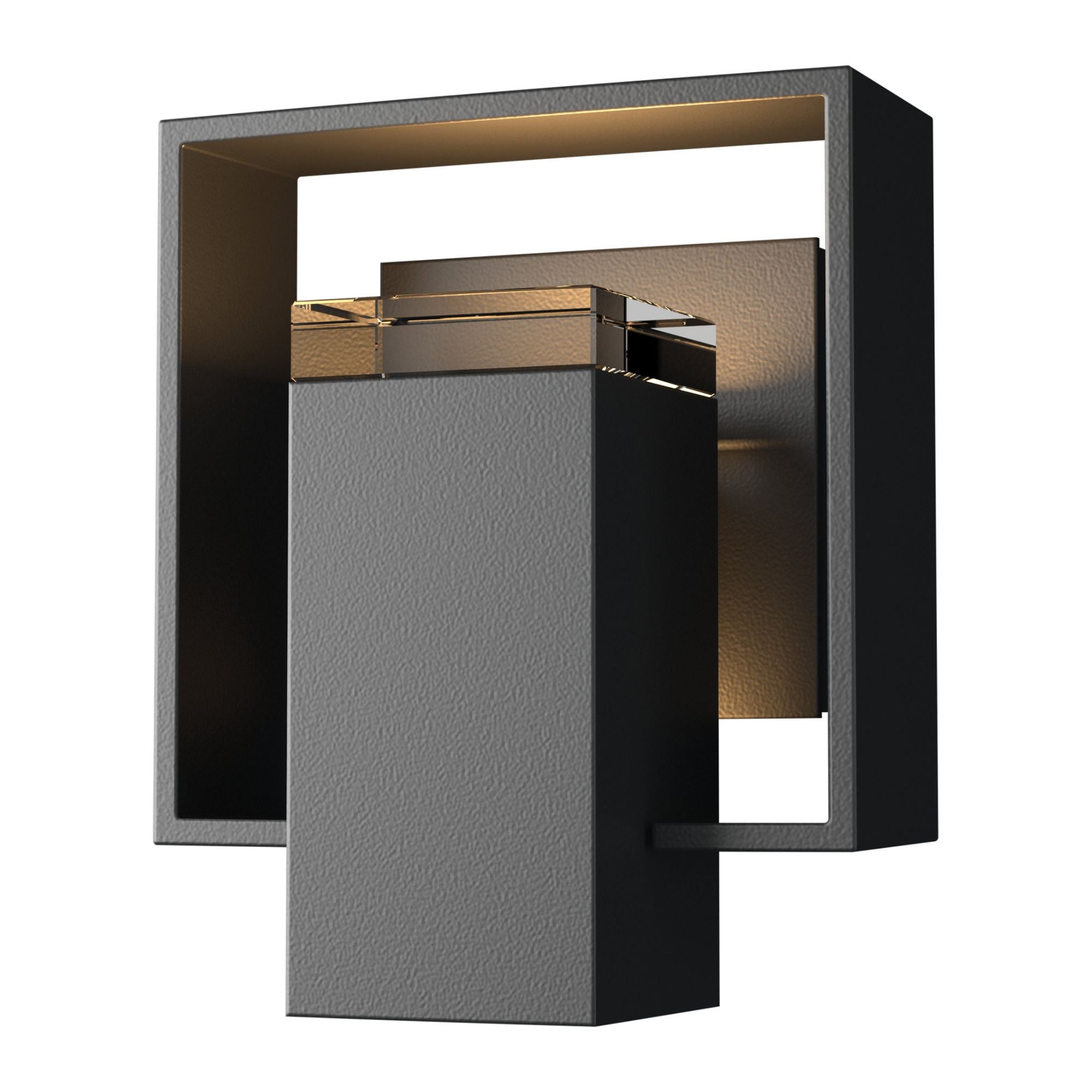 Shadow Box Small Outdoor Sconce 1-Light Coastal Black Accent Clear Glass (ZM) in Coastal Black