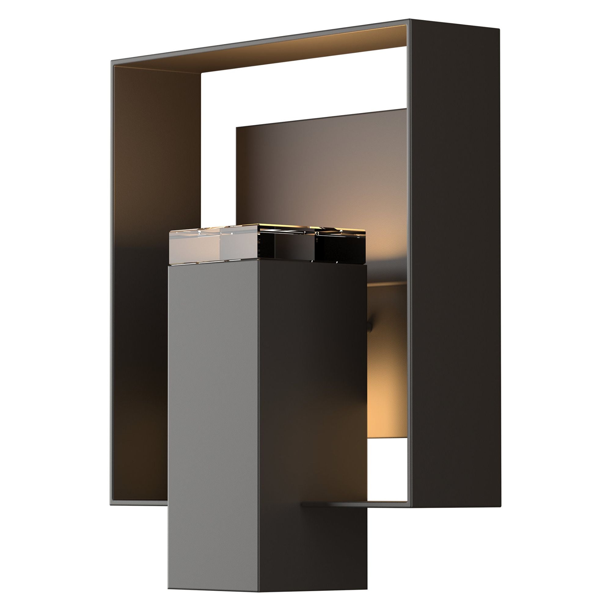 Shadow Box Outdoor Sconce 1-Light Coastal Oil Rubbed Bronze Accent Clear Glass (ZM) in Coastal Oil Rubbed Bronze