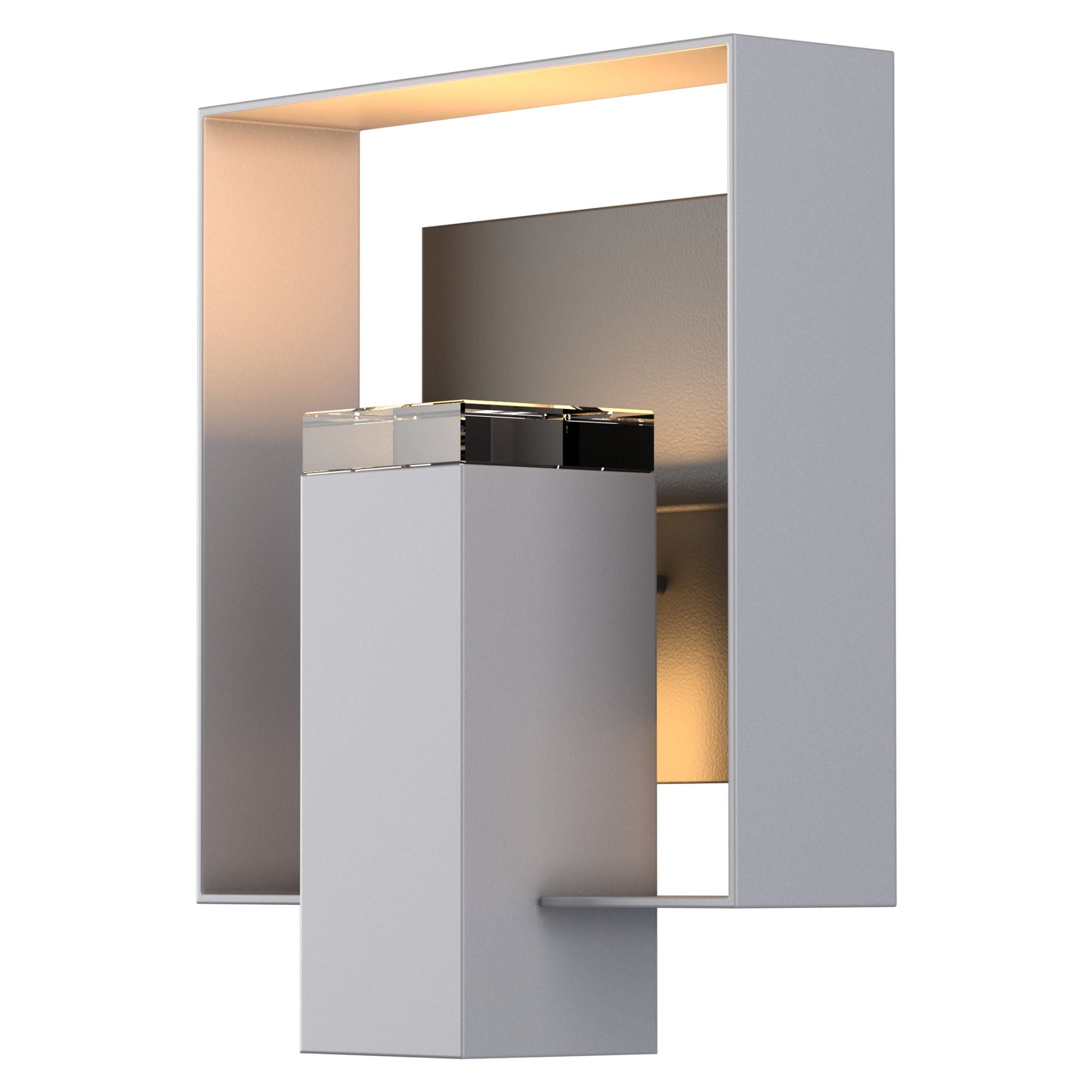 Shadow Box Outdoor Sconce 1-Light Coastal Black Accent Clear Glass (ZM) in Coastal Burnished Steel