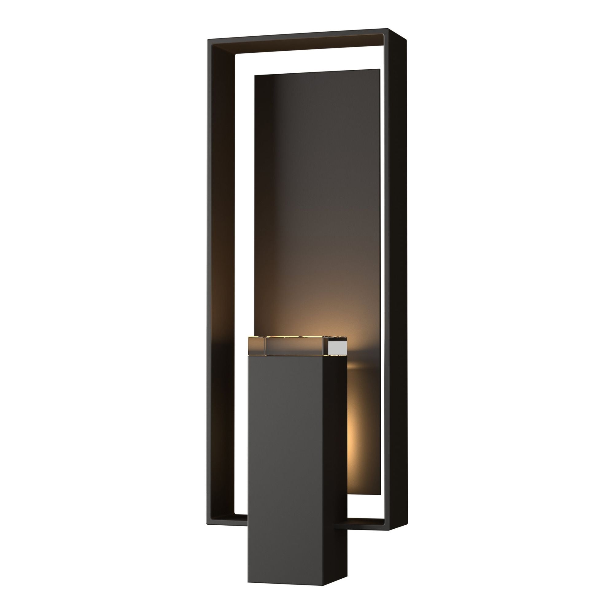 Shadow Box Large Outdoor Sconce 2-Light Coastal Oil Rubbed Bronze Accent Clear Glass (ZM) in Coastal Oil Rubbed Bronze
