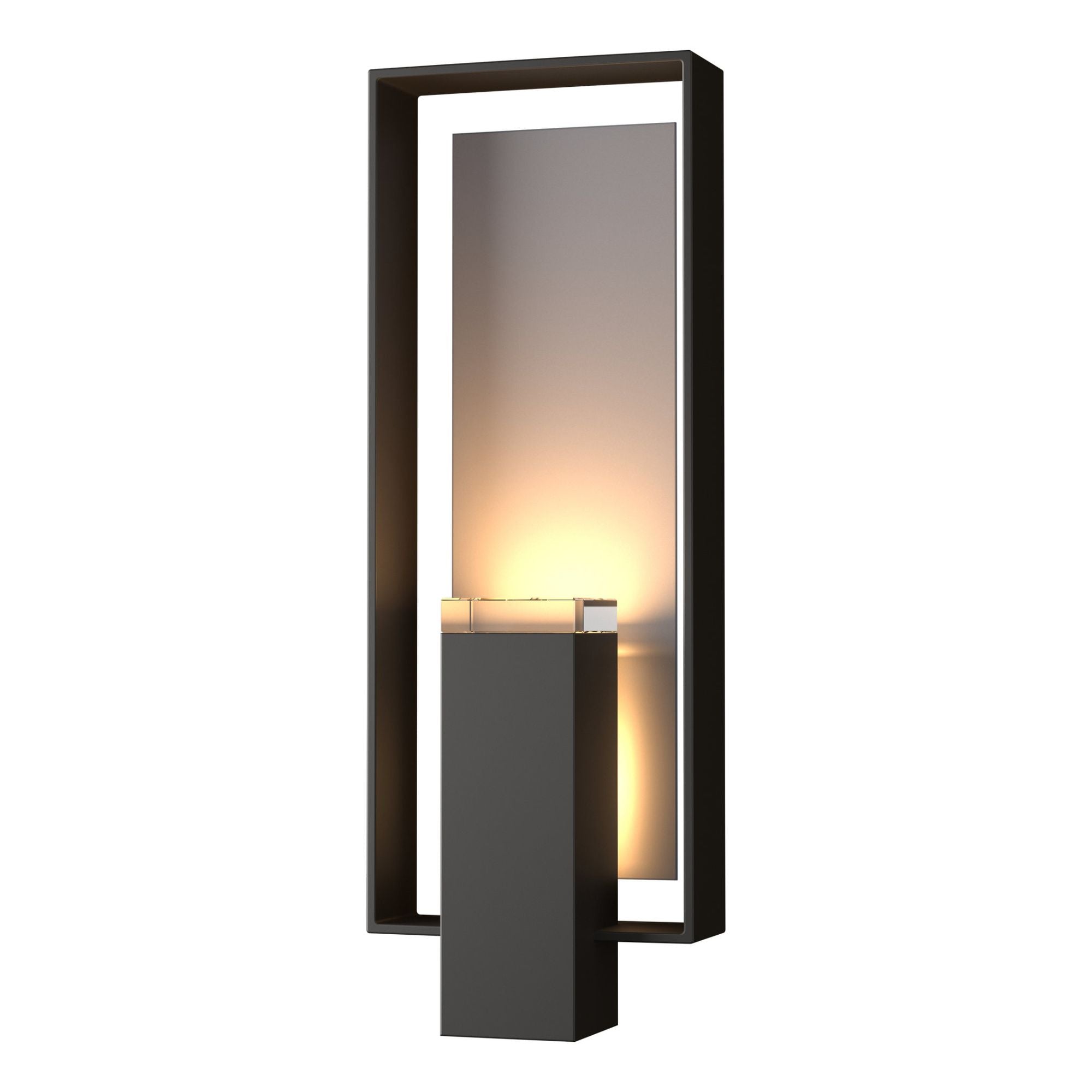 Shadow Box Large Outdoor Sconce 2-Light Coastal Burnished Steel Accent Clear Glass (ZM) in Coastal Oil Rubbed Bronze