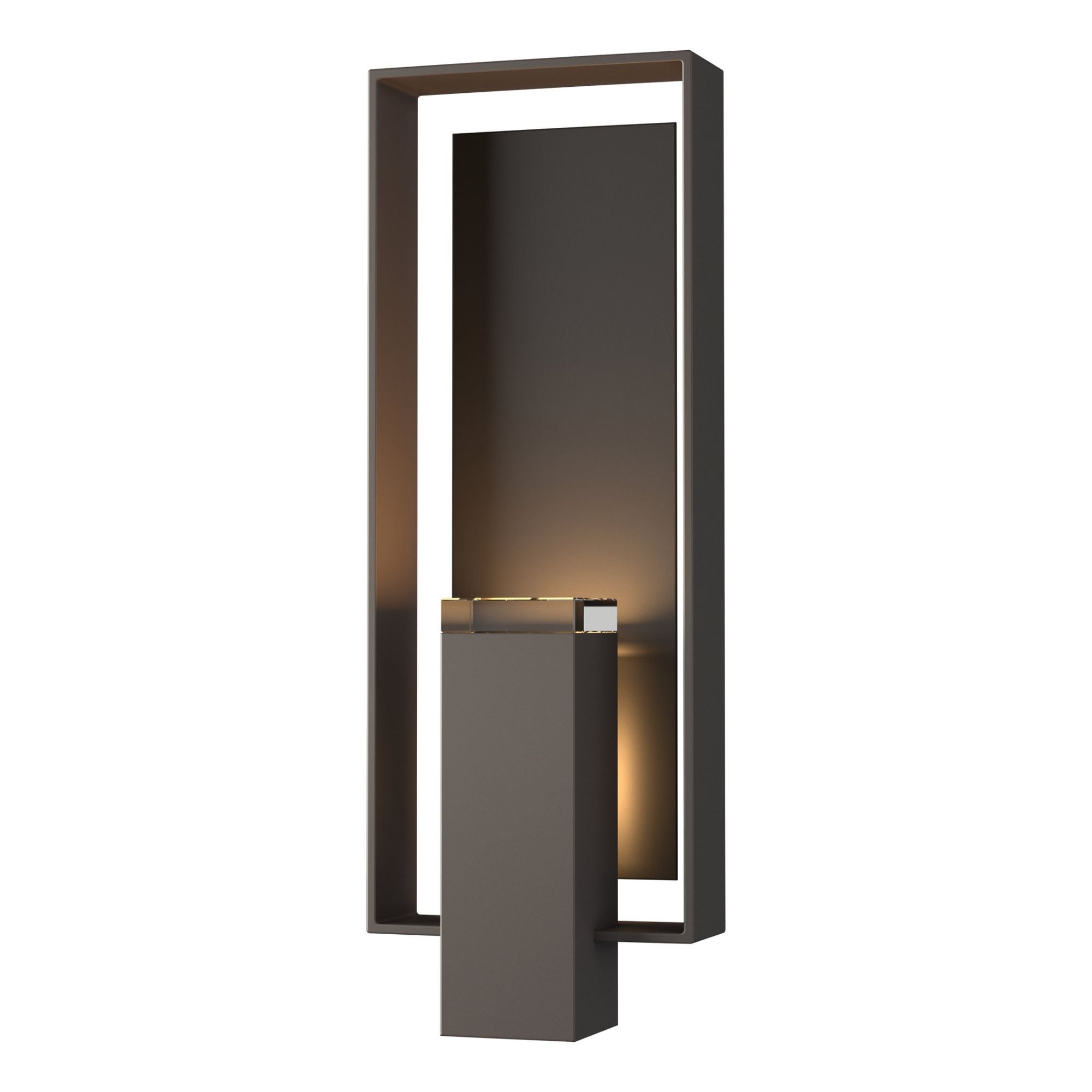 Shadow Box Large Outdoor Sconce 2-Light Coastal Oil Rubbed Bronze Accent Clear Glass (ZM) in Coastal Dark Smoke