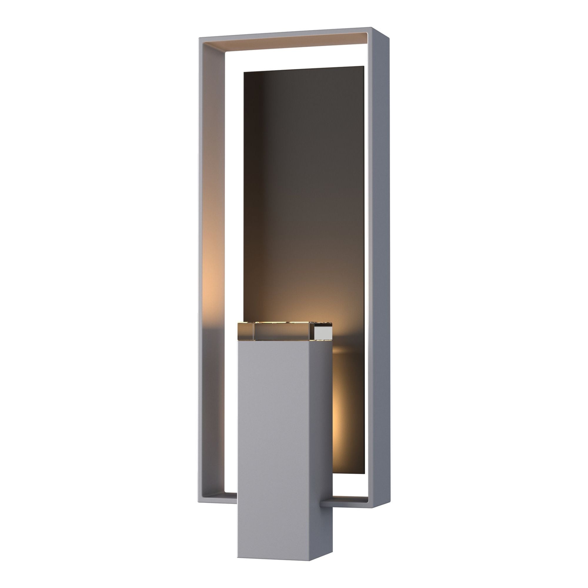 Shadow Box Large Outdoor Sconce 2-Light Coastal Oil Rubbed Bronze Accent Clear Glass (ZM) in Coastal Burnished Steel