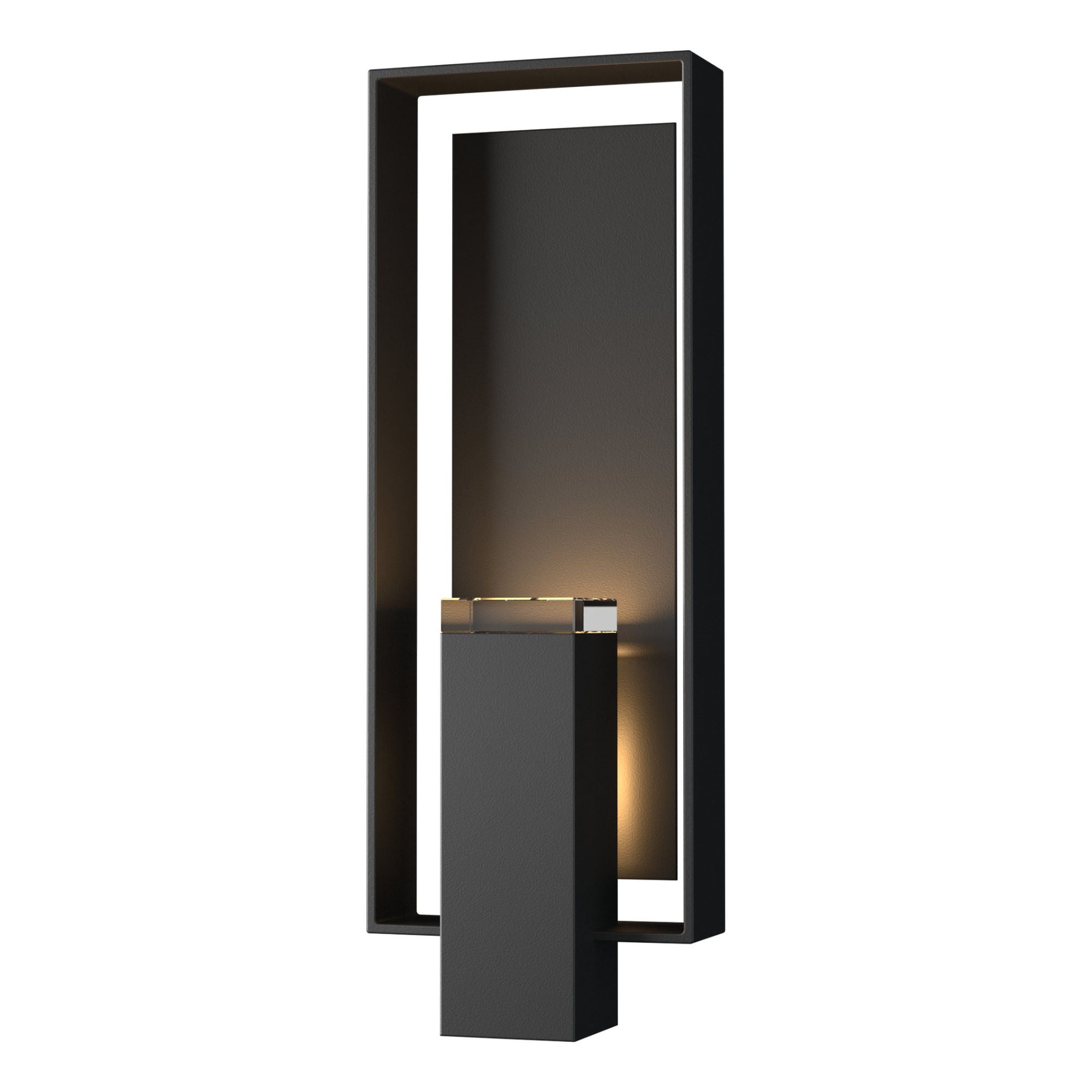 Shadow Box Large Outdoor Sconce 2-Light Coastal Black Accent Clear Glass (ZM) in Coastal Black
