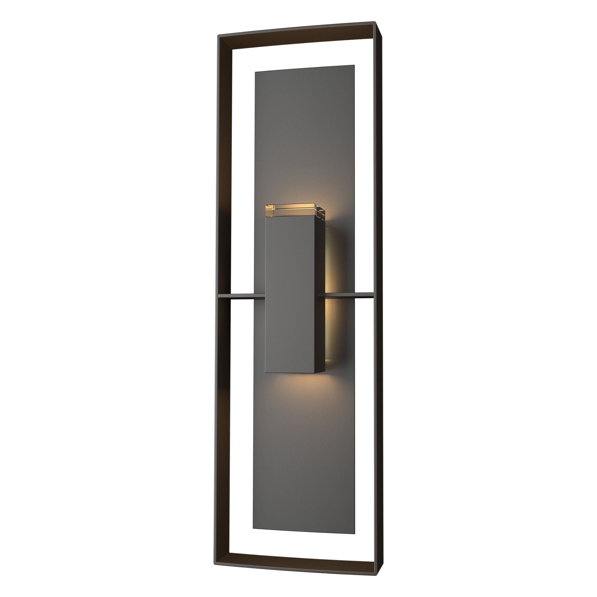 Shadow Box Tall Outdoor Sconce 2-Light Coastal Black Accent Clear Glass (ZM) in Coastal Oil Rubbed Bronze