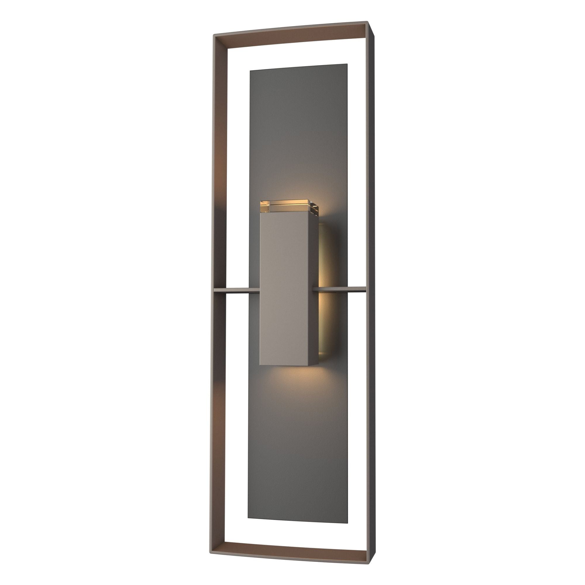 Shadow Box Tall Outdoor Sconce 2-Light Coastal Black Accent Clear Glass (ZM) in Coastal Dark Smoke