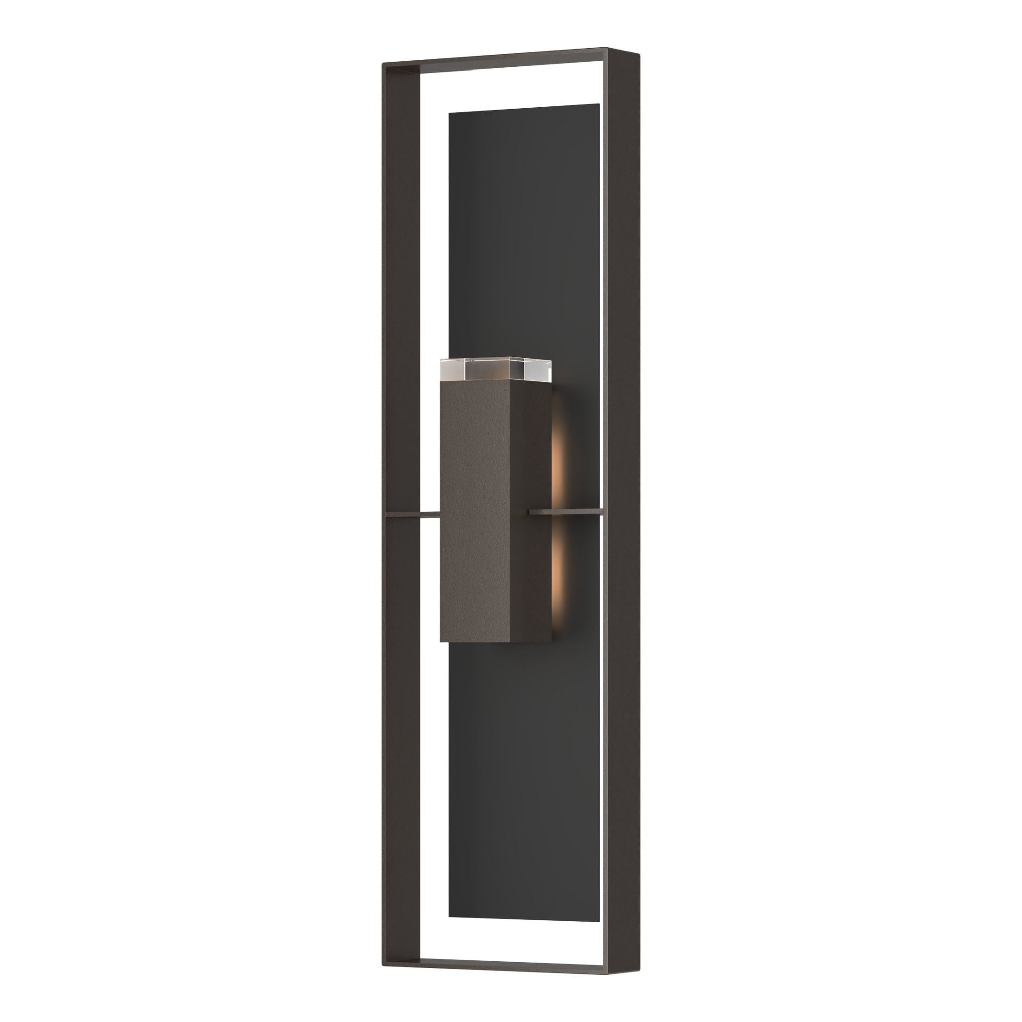 Shadow Box Extra Tall Sconce 2-Light Coastal Black Accent Clear Glass (ZM) in Coastal Oil Rubbed Bronze