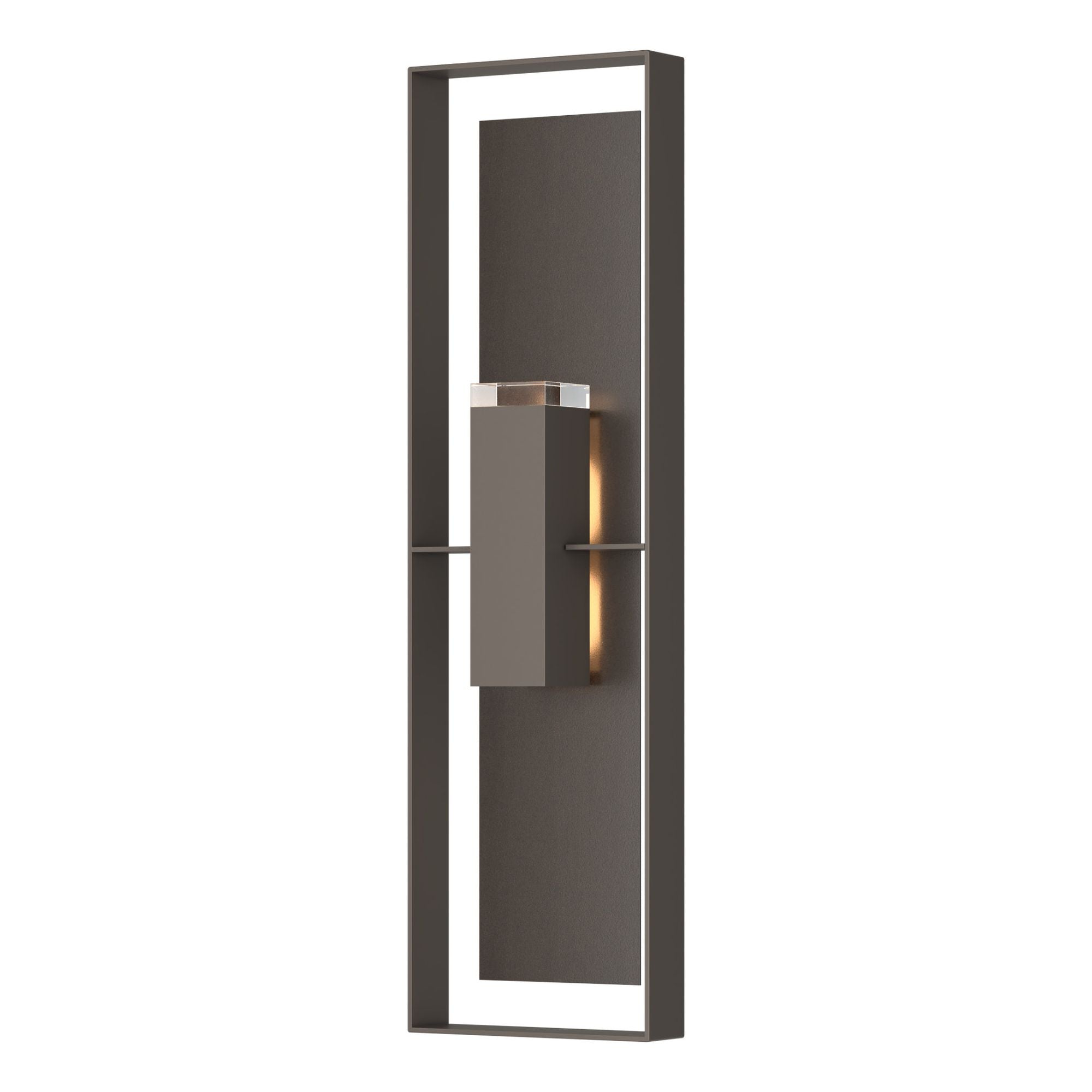 Shadow Box Extra Tall Sconce 2-Light Coastal Oil Rubbed Bronze Accent Clear Glass (ZM) in Coastal Dark Smoke