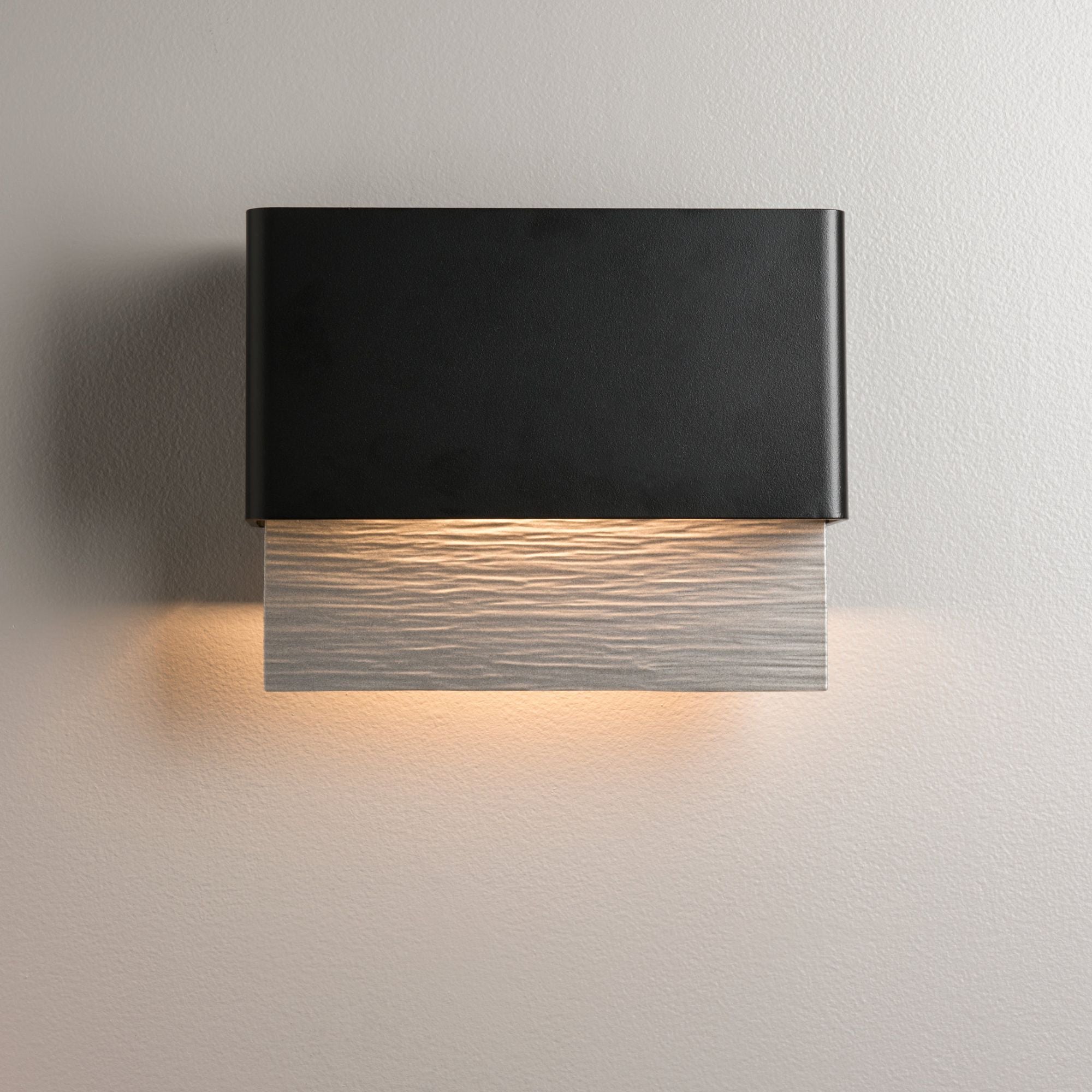 Stratum Dark Sky Friendly LED Outdoor Sconce Coastal Burnished Steel Accent LED in Coastal Black