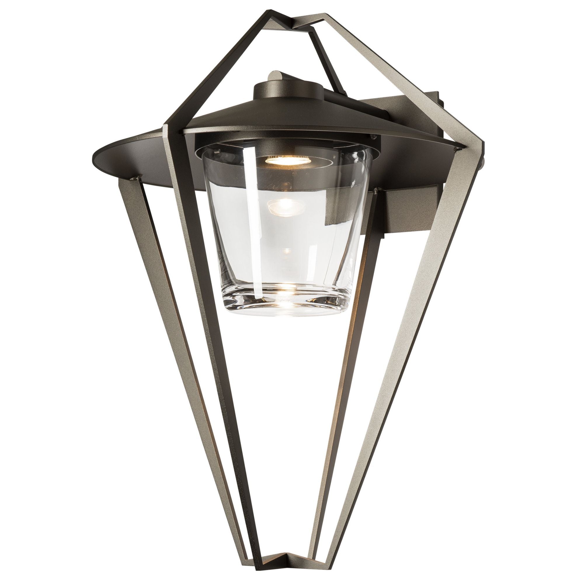 Stellar Large Outdoor Sconce 1-Light Clear Glass (ZM) in Coastal Oil Rubbed Bronze