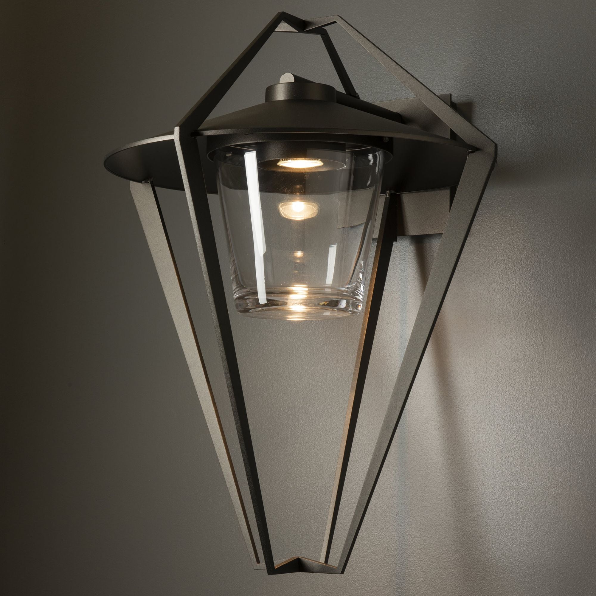 Stellar Large Outdoor Sconce 1-Light Clear Glass (ZM) in Coastal Oil Rubbed Bronze