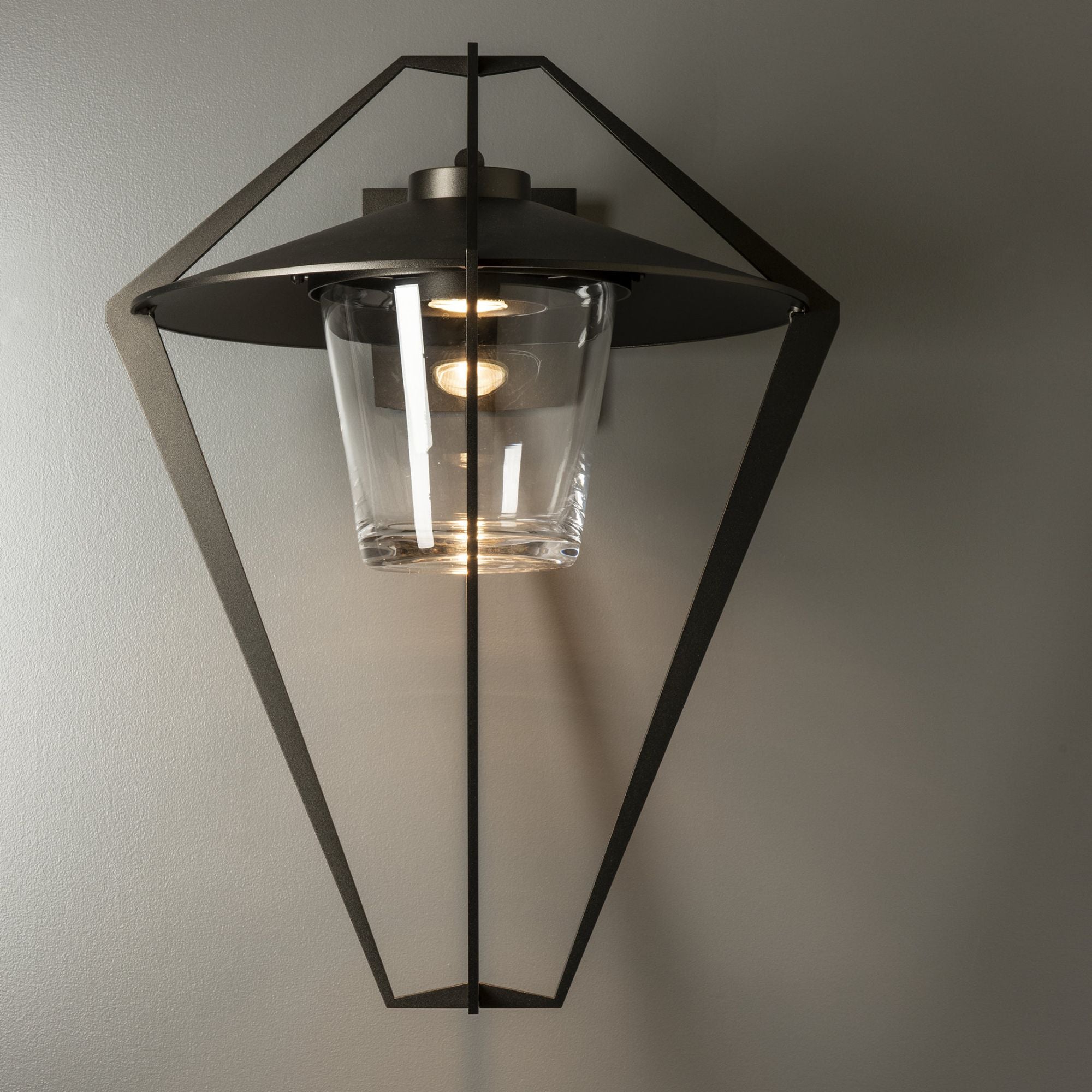 Stellar Large Outdoor Sconce 1-Light Clear Glass (ZM) in Coastal Oil Rubbed Bronze