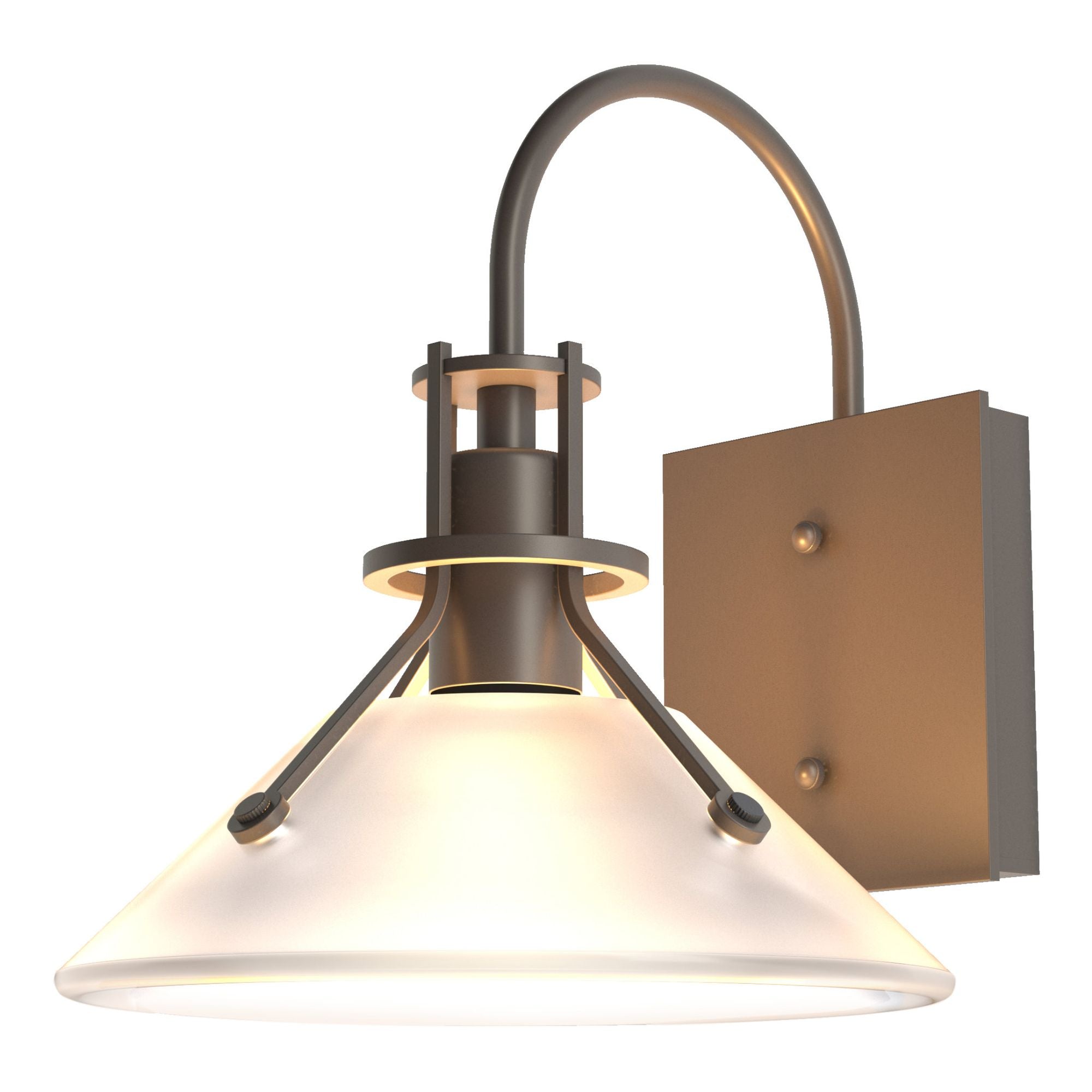 Henry Small Glass Shade Outdoor Sconce 1-Light Frosted Glass (FD) in Coastal Dark Smoke