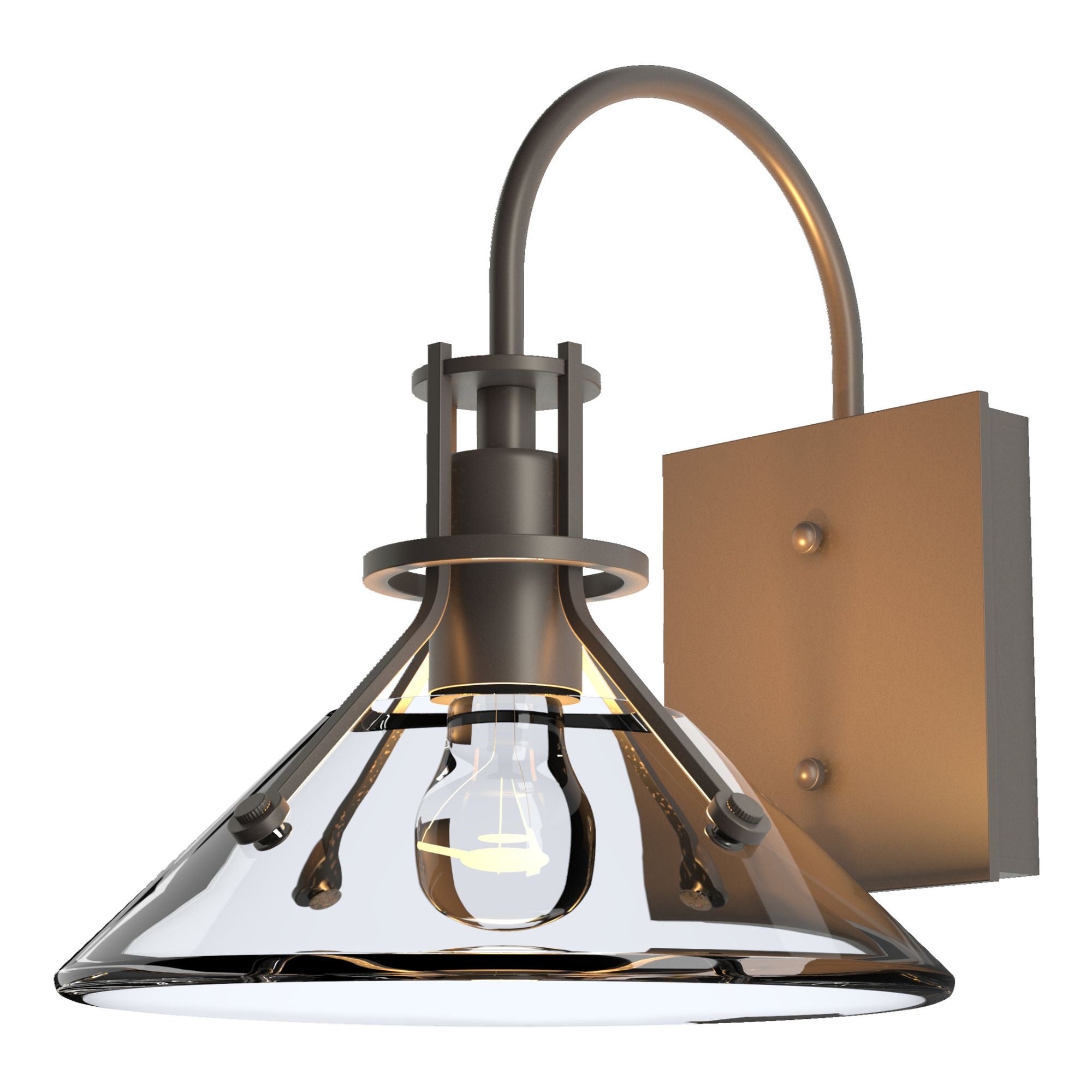 Henry Small Glass Shade Outdoor Sconce 1-Light Clear Glass (ZM) in Coastal Dark Smoke