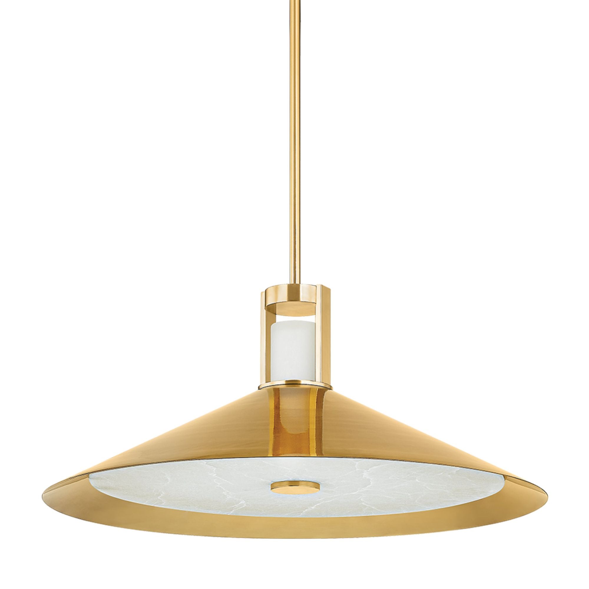 Clermont 2-Light Pendant in Aged Brass 28W x 12.5H