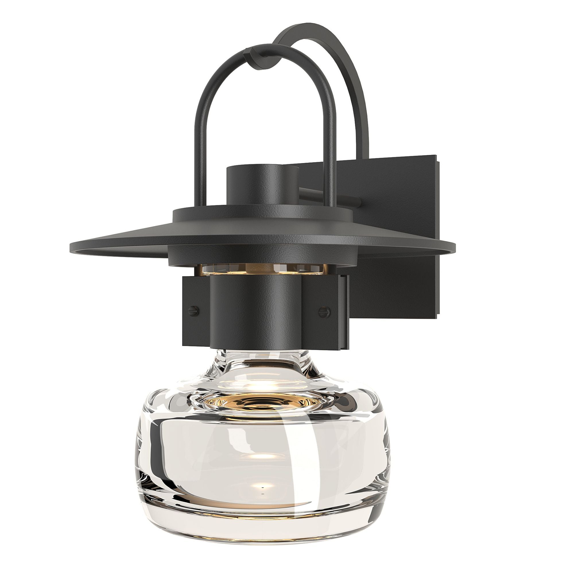 Mason Large Outdoor Sconce 1-Light Clear Glass (ZM) in Coastal Black