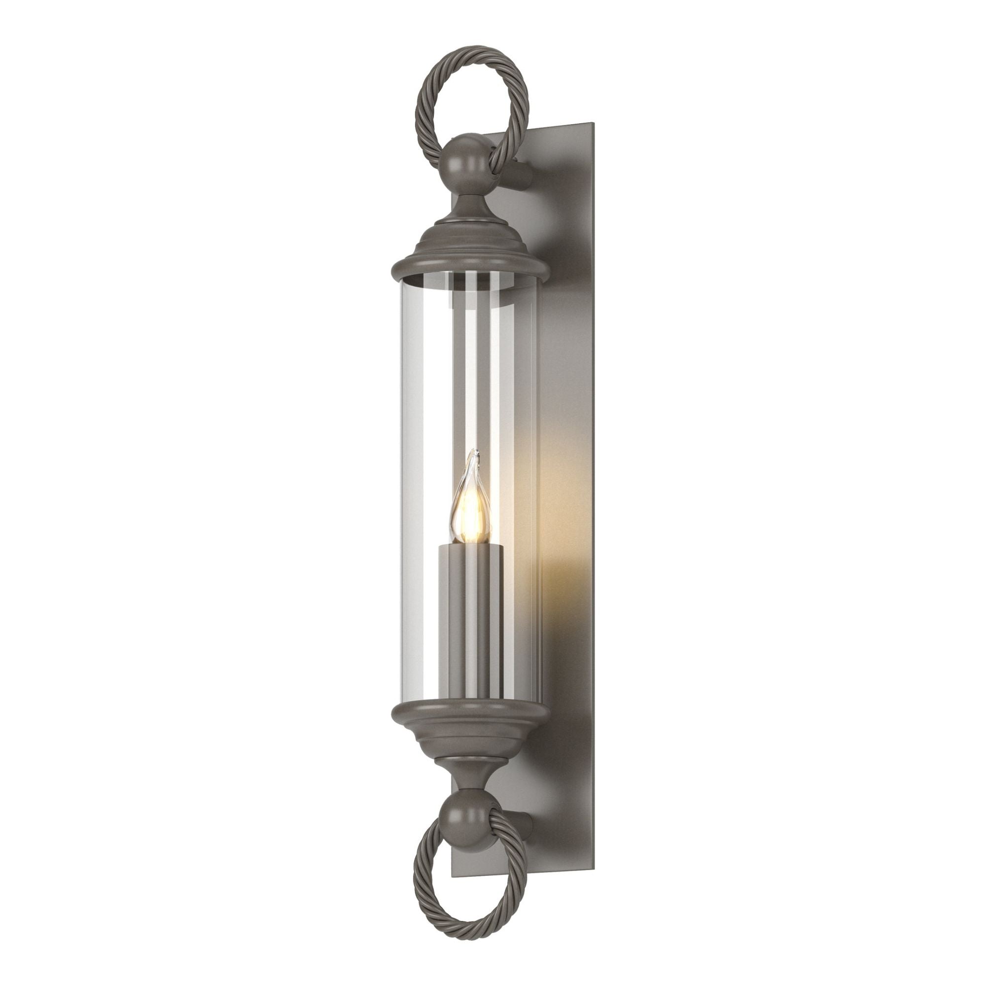 Cavo Large Outdoor Wall Sconce 1-Light Clear Glass (ZM) in Coastal Dark Smoke