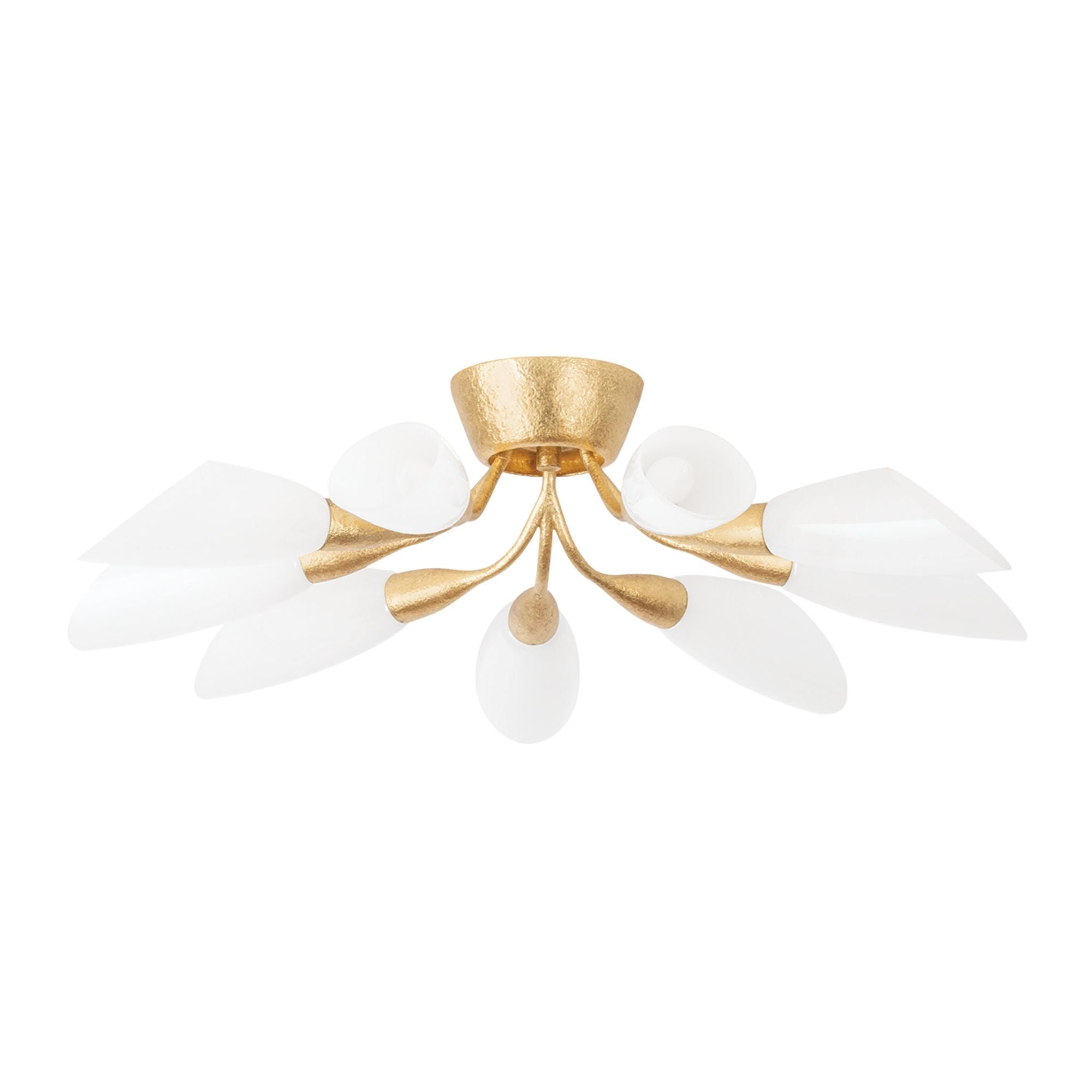 Enfield 9-Light Semi Flush in Vintage Gold Leaf 30.75W x 7.75H