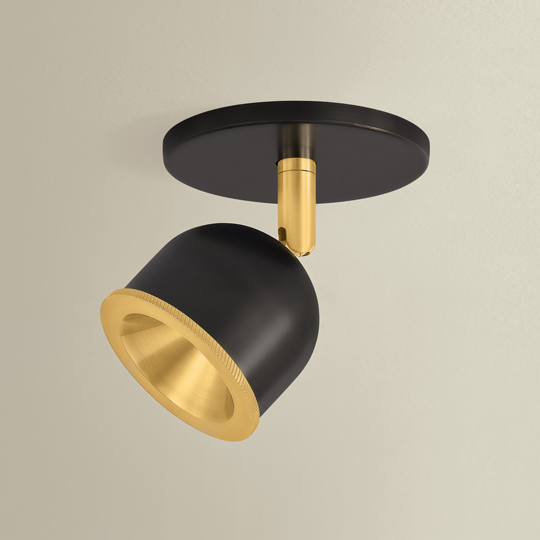 Tuthill 1-Light Flush Mount in Aged Brass 4.25W x 4.25H (3041-AGB/DB)