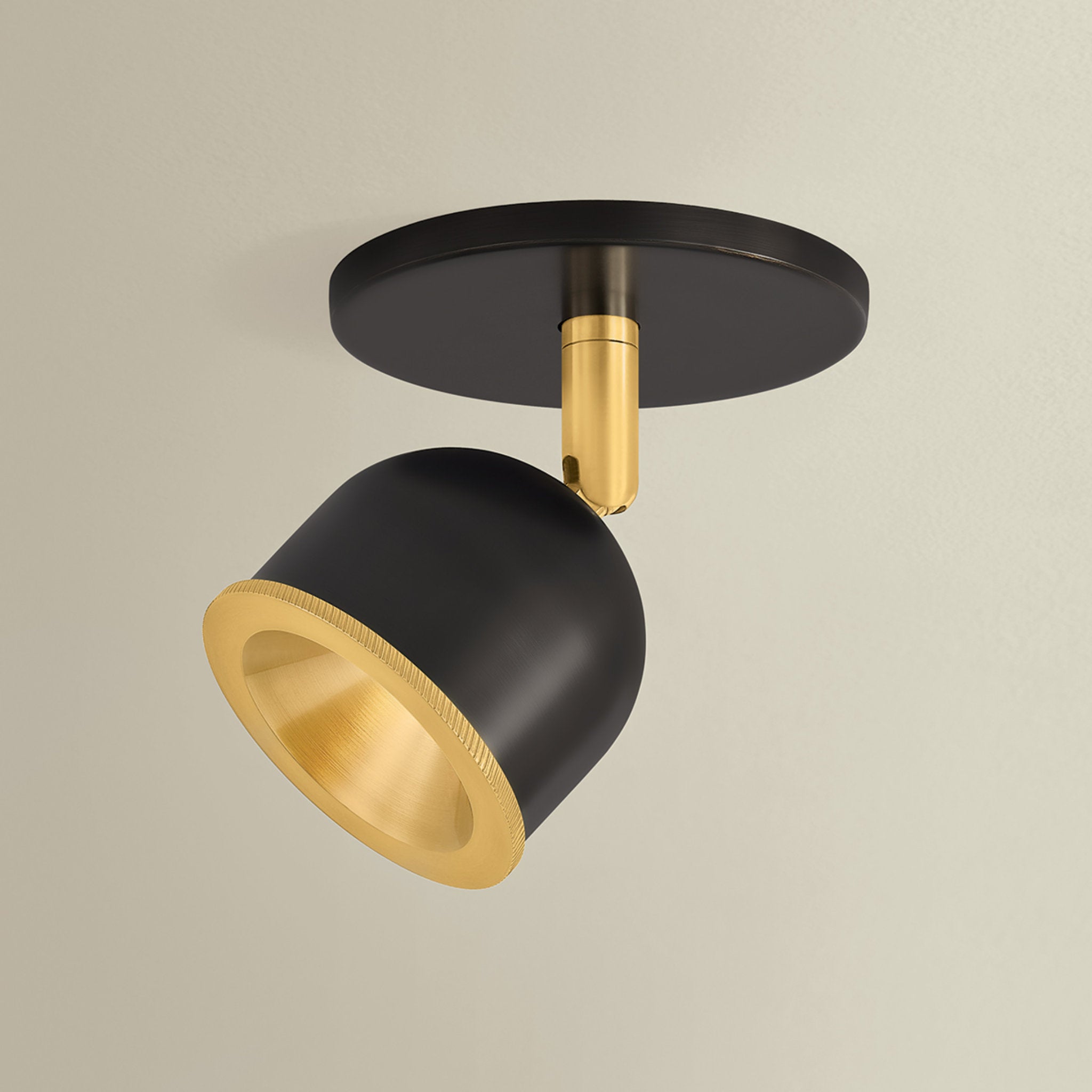 Tuthill 1-Light Flush Mount in Aged Brass 4.25W x 4.25H (3041-AGB/DB)