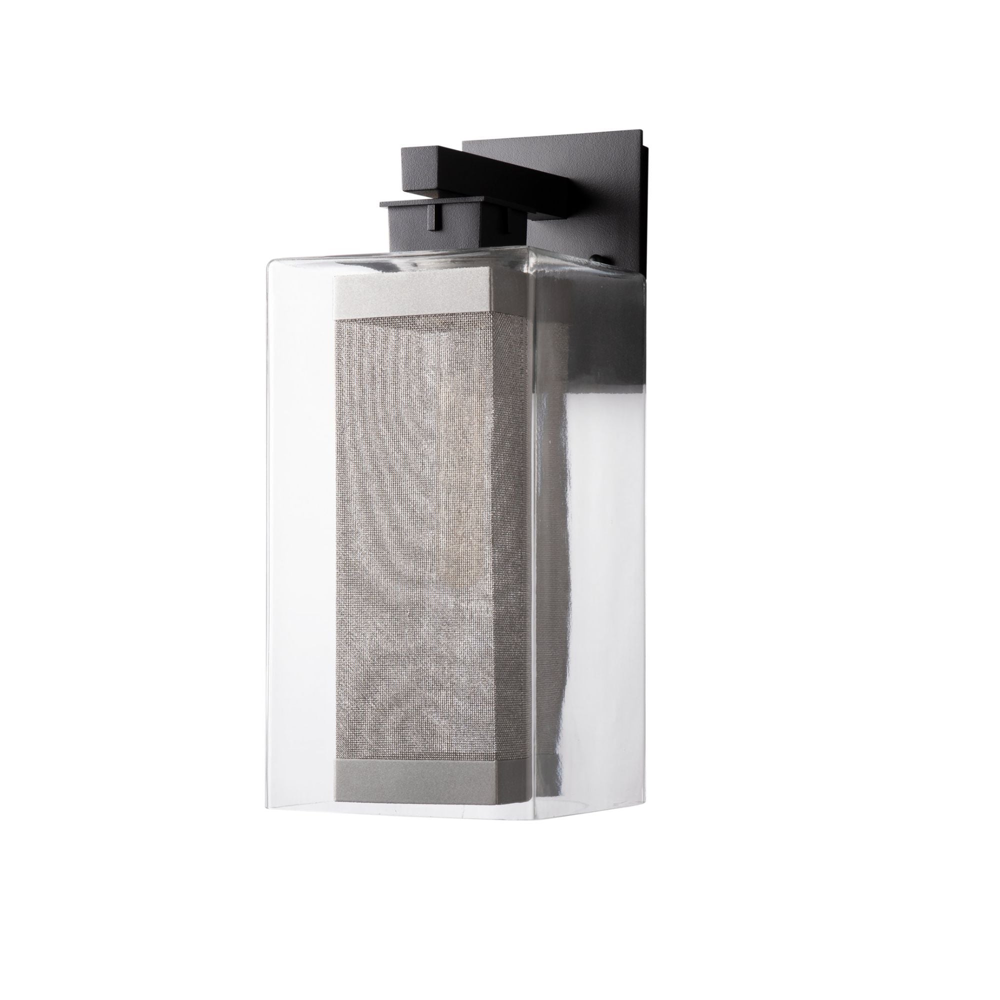 Polaris Outdoor Large Sconce 1-Light Coastal Silver Accent Clear Glass (ZM) in Coastal Black