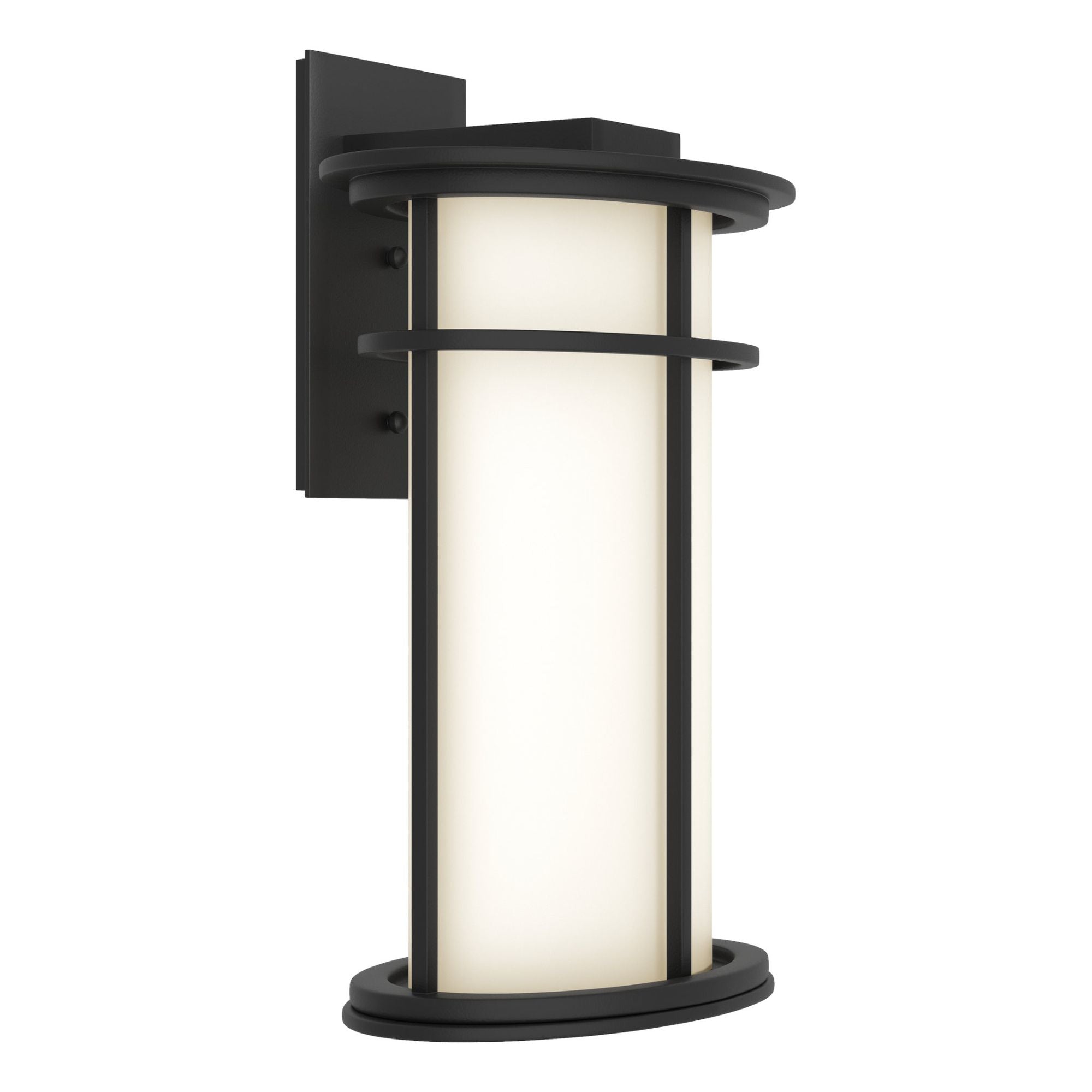Province Large Outdoor Sconce 1-Light Opal Glass (GG) in Coastal Black