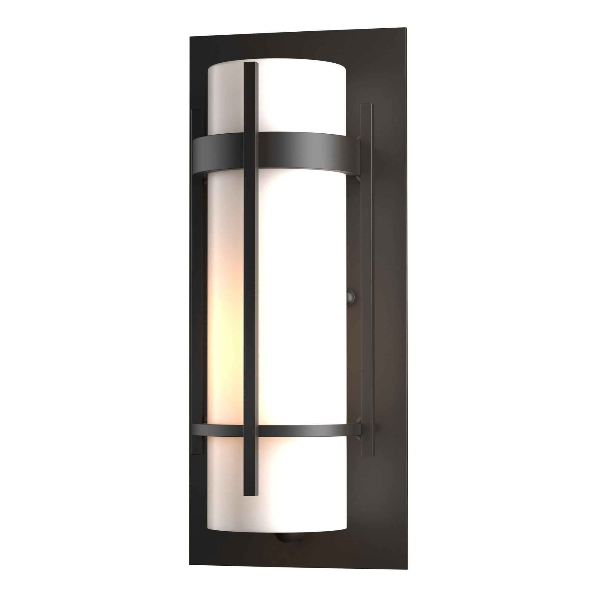 Banded Small Outdoor Sconce 1-Light Opal Glass (GG) in Coastal Oil Rubbed Bronze