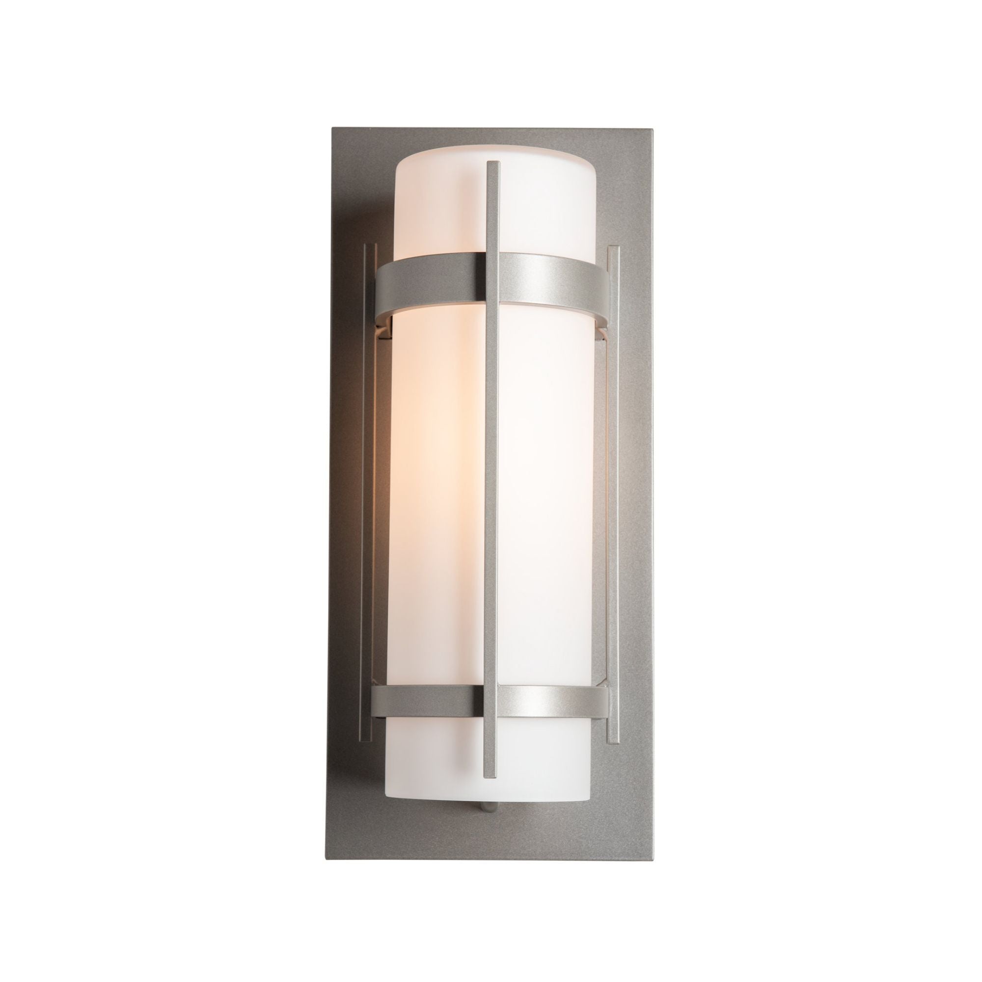 Banded Outdoor Sconce 1-Light Opal Glass (GG) in Coastal Burnished Steel