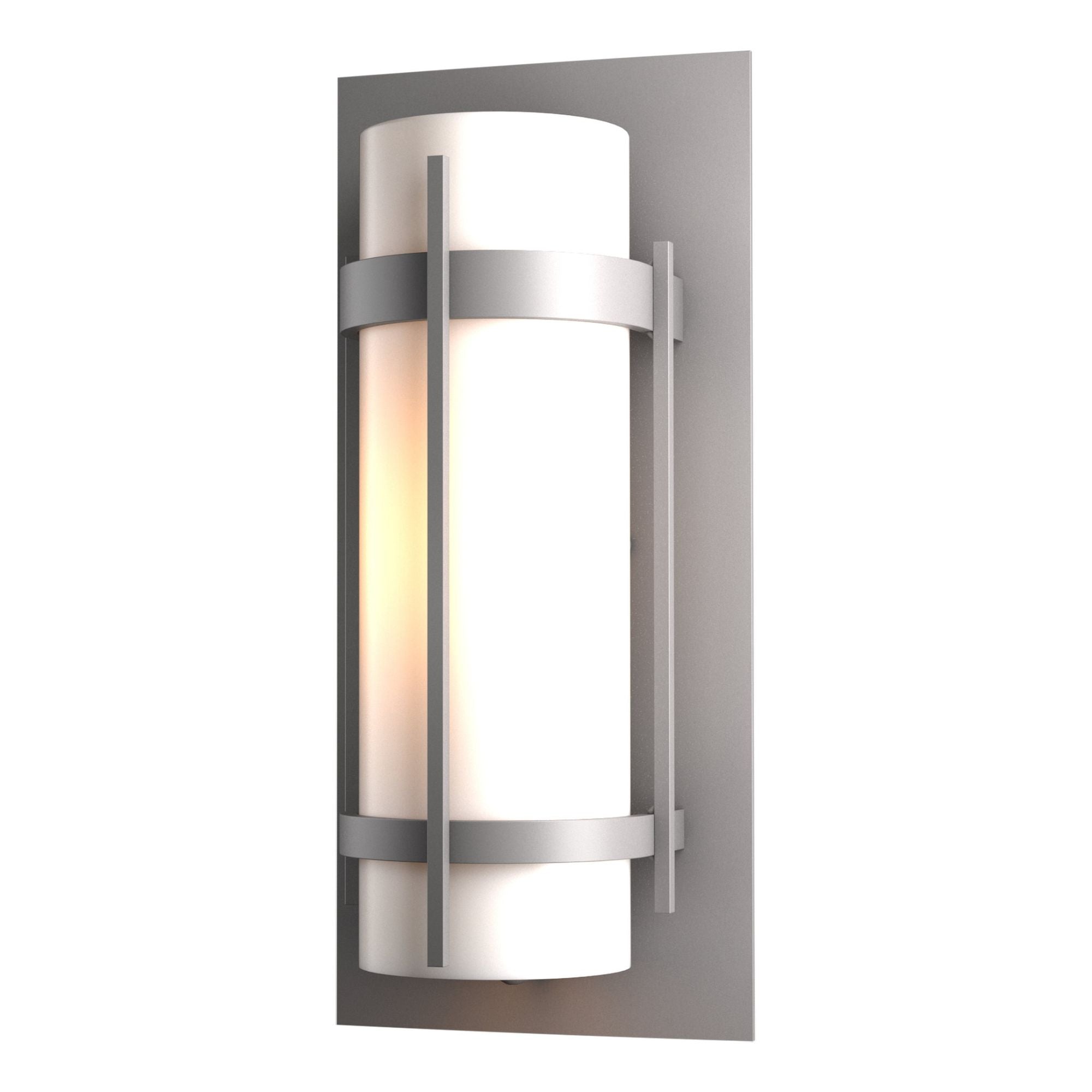 Banded Outdoor Sconce 1-Light Opal Glass (GG) in Coastal Burnished Steel