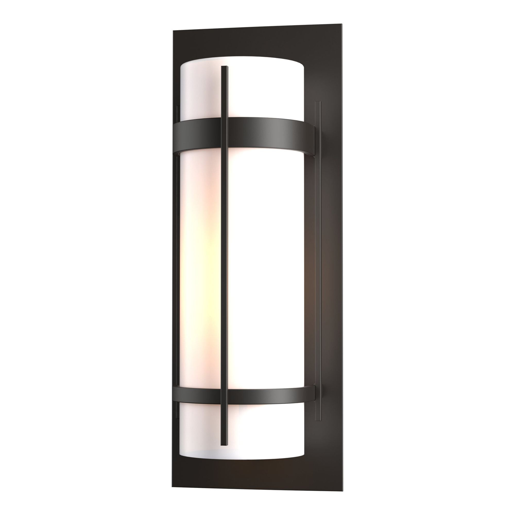 Banded Large Outdoor Sconce 1-Light Opal Glass (GG) in Coastal Oil Rubbed Bronze