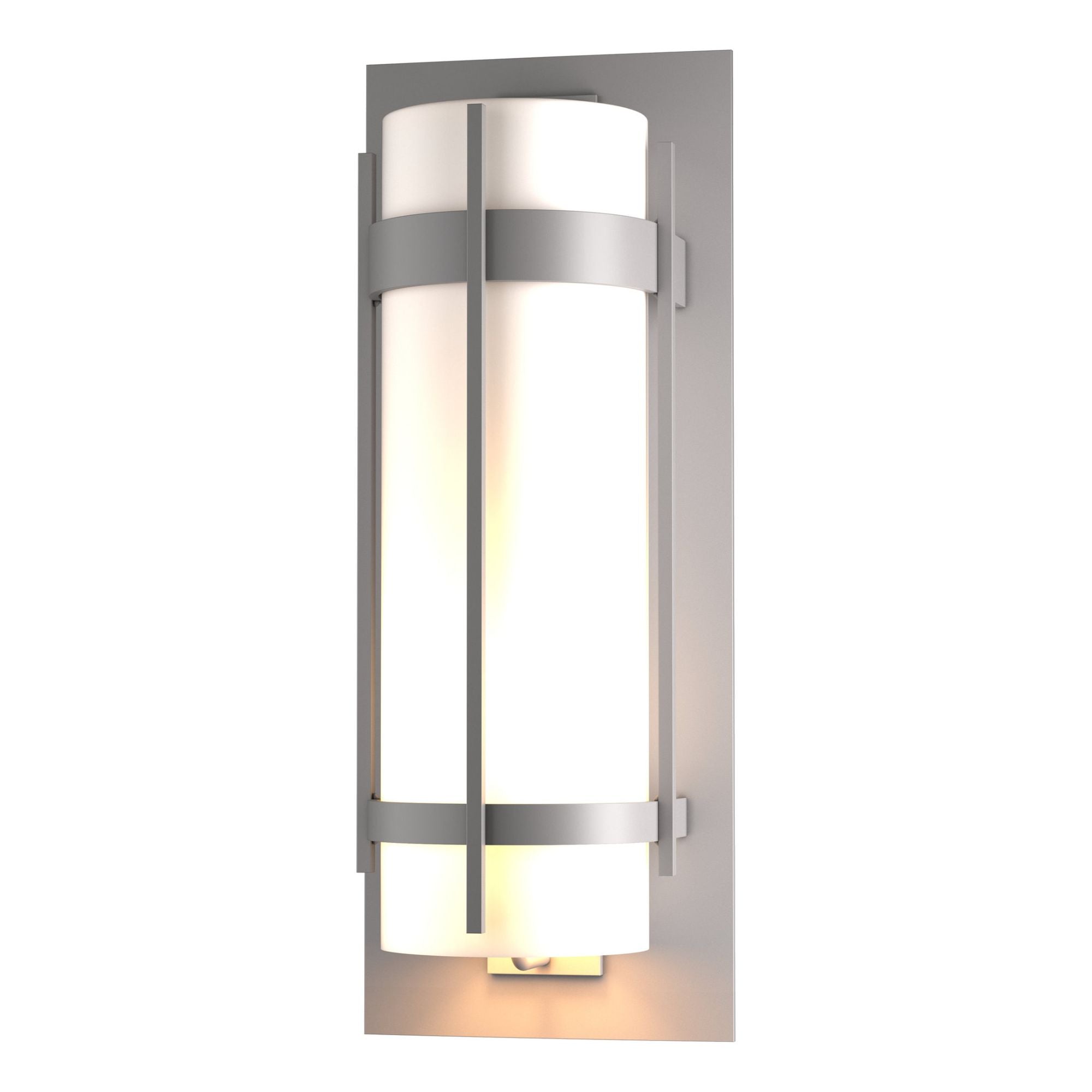 Banded Extra Large Outdoor Sconce 1-Light Opal Glass (GG) in Coastal Burnished Steel