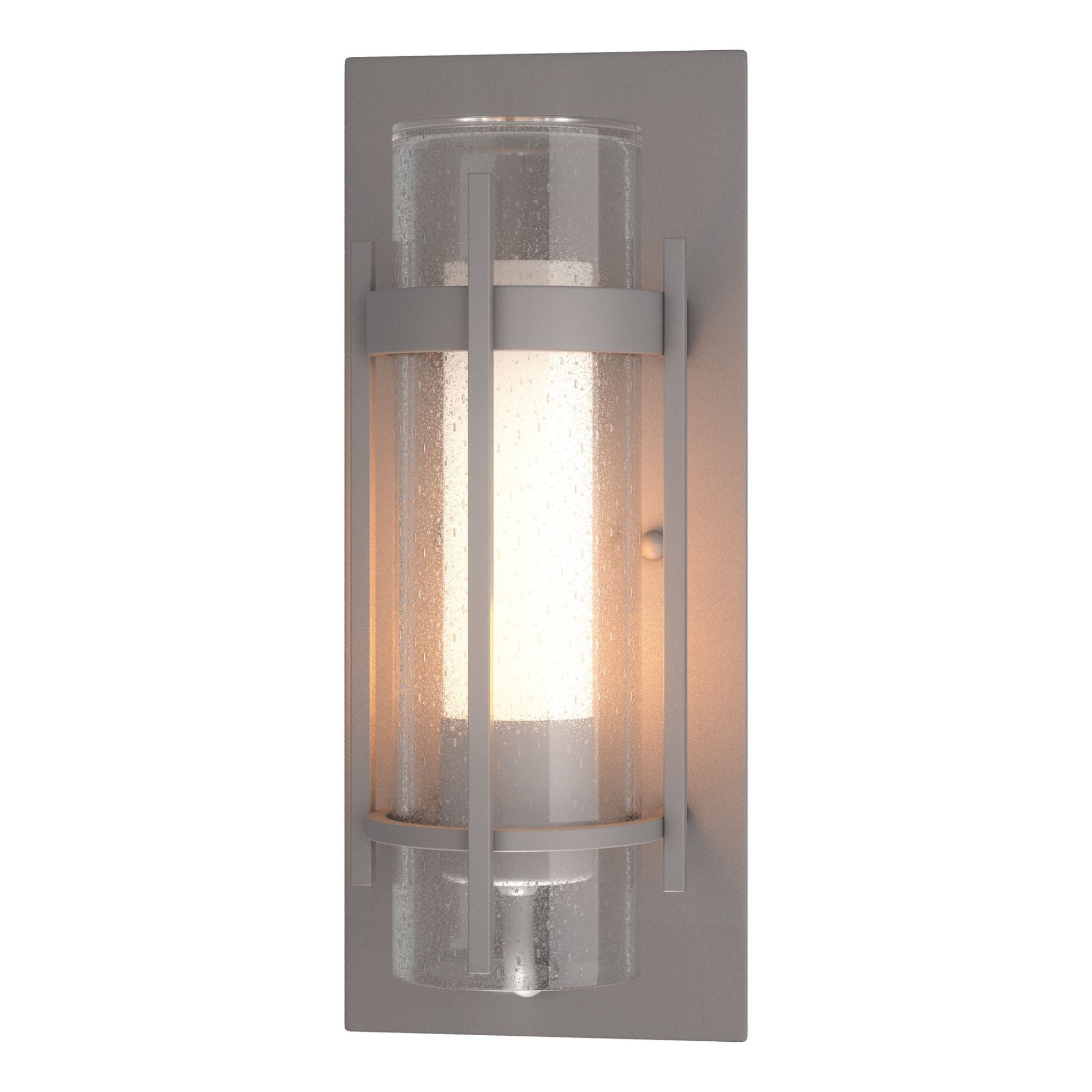 Torch Outdoor Sconce 1-Light Seeded Glass with Opal Diffuser (ZS) in Coastal Burnished Steel